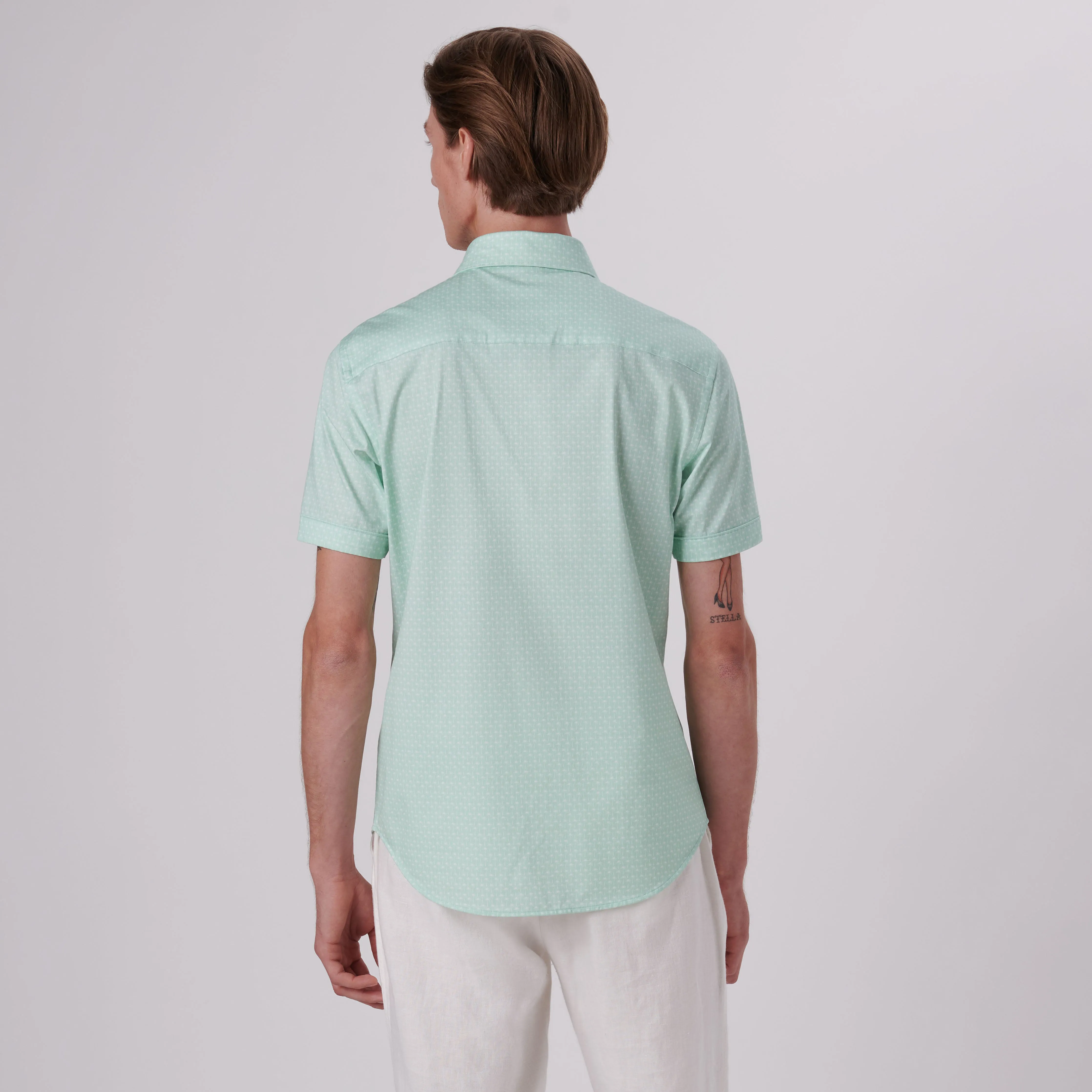 Miles Palm Tree Print OoohCotton Short Sleeve Shirt sold by Bugatchi product image thumbnail 4