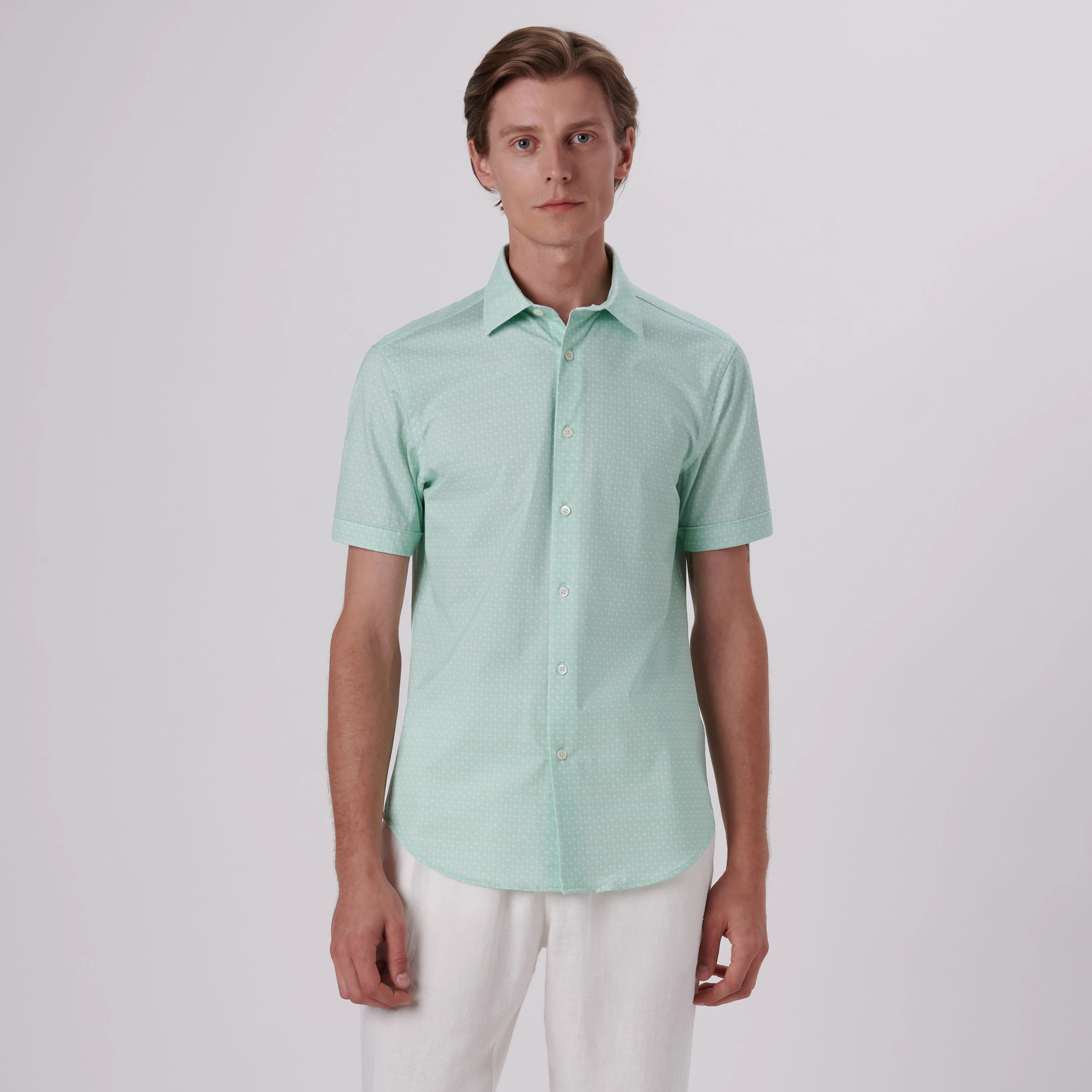 Miles Palm Tree Print OoohCotton Short Sleeve Shirt sold by Bugatchi product image thumbnail 2
