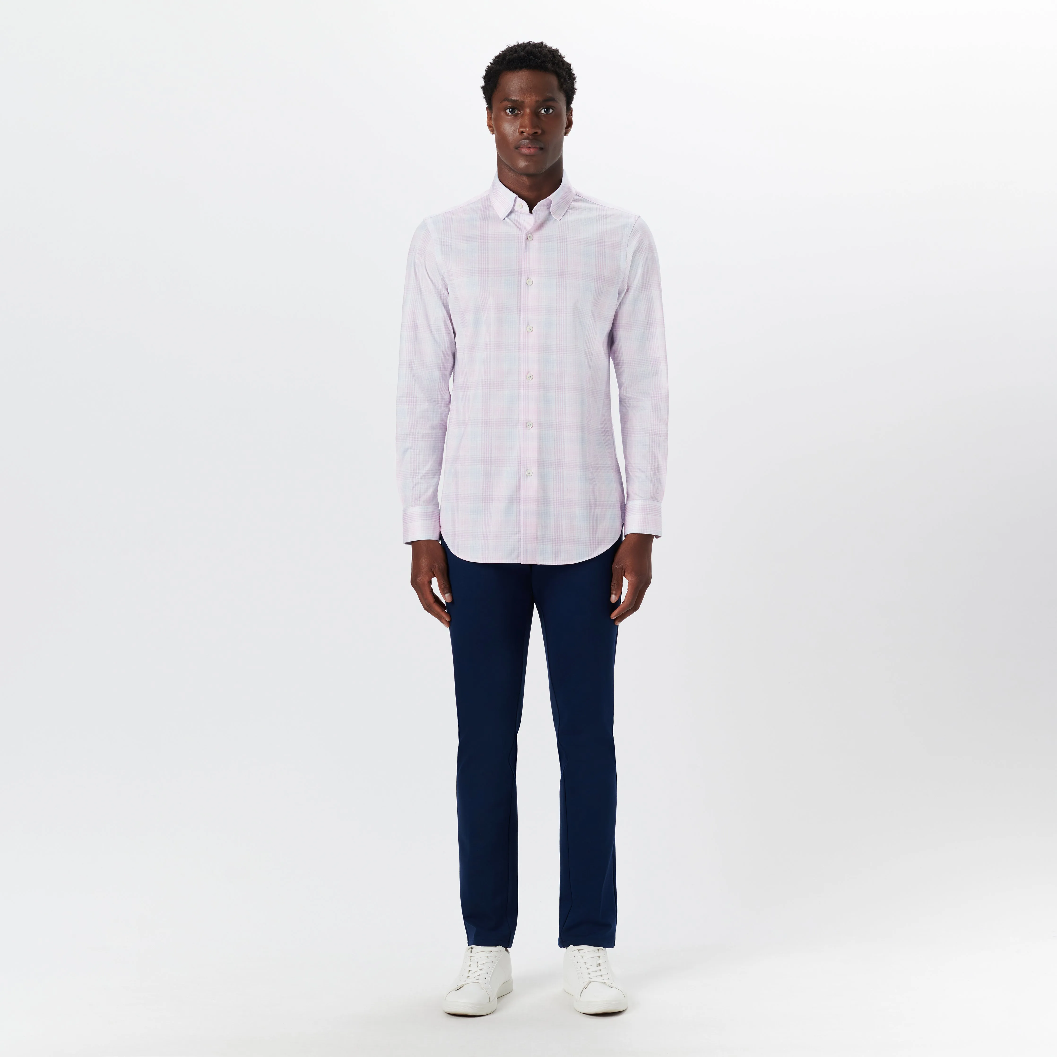 JAMES Plaid Check OoohCotton Twill Shirt sold by Bugatchi product image thumbnail 5
