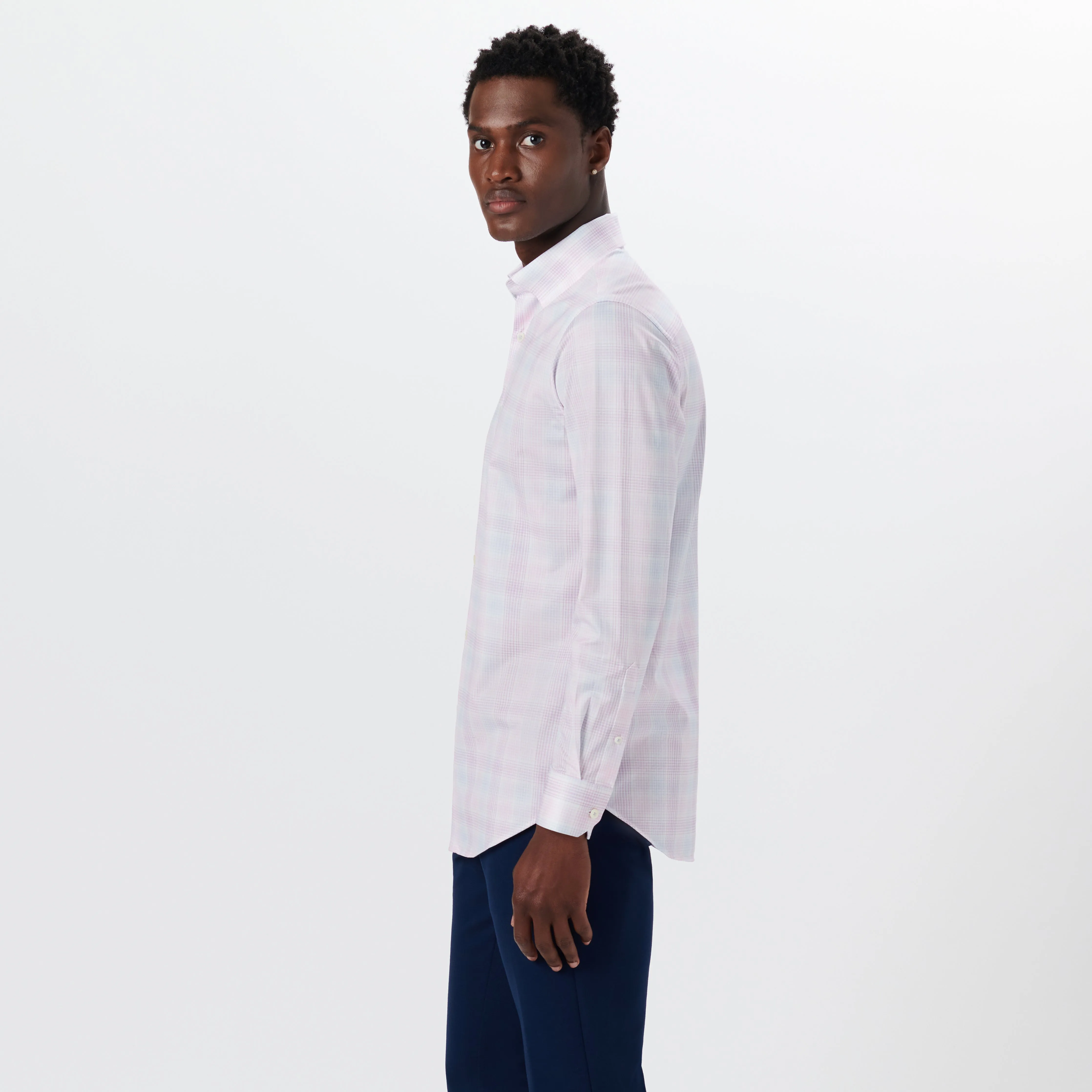 JAMES Plaid Check OoohCotton Twill Shirt sold by Bugatchi product image thumbnail 3