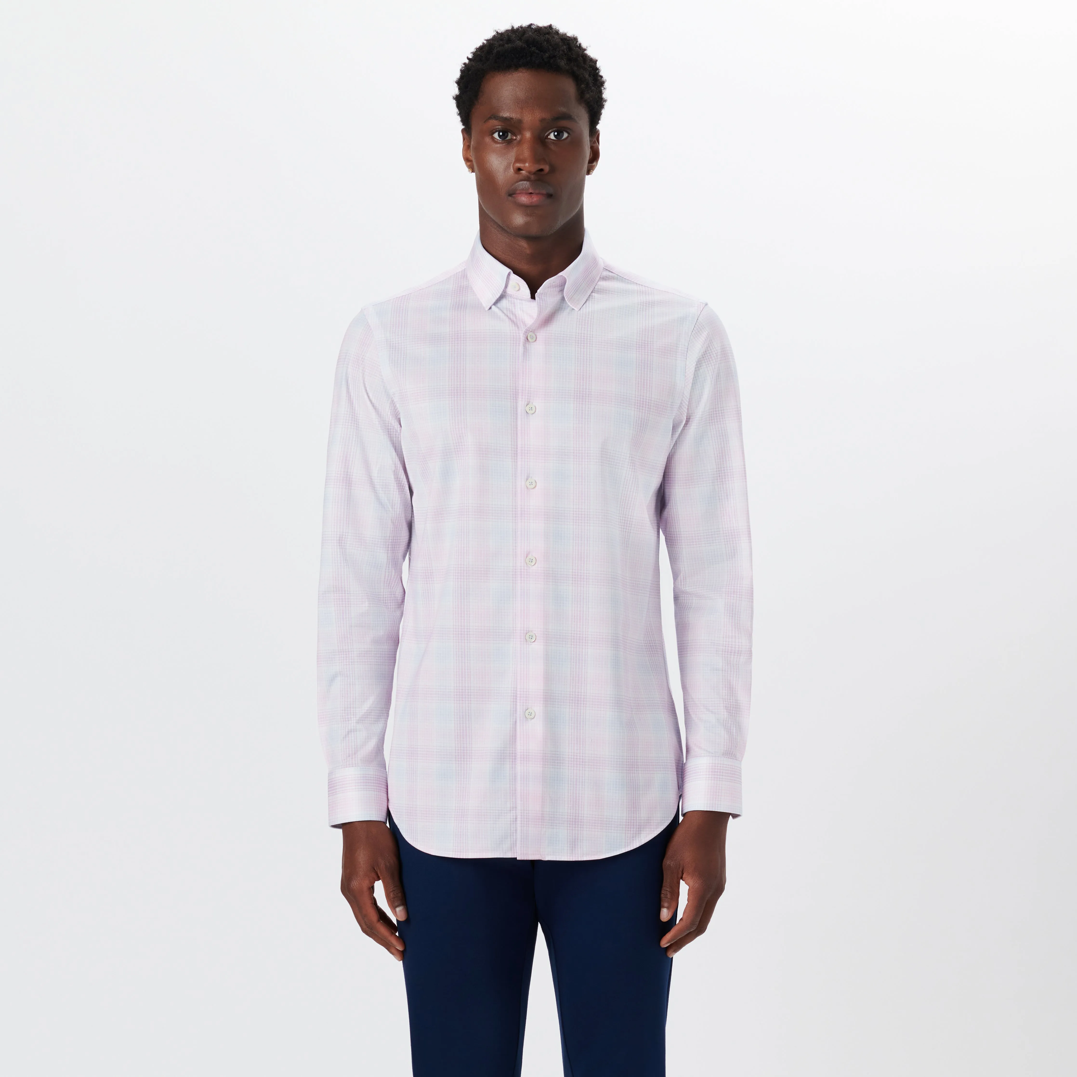 JAMES Plaid Check OoohCotton Twill Shirt sold by Bugatchi product image thumbnail 2