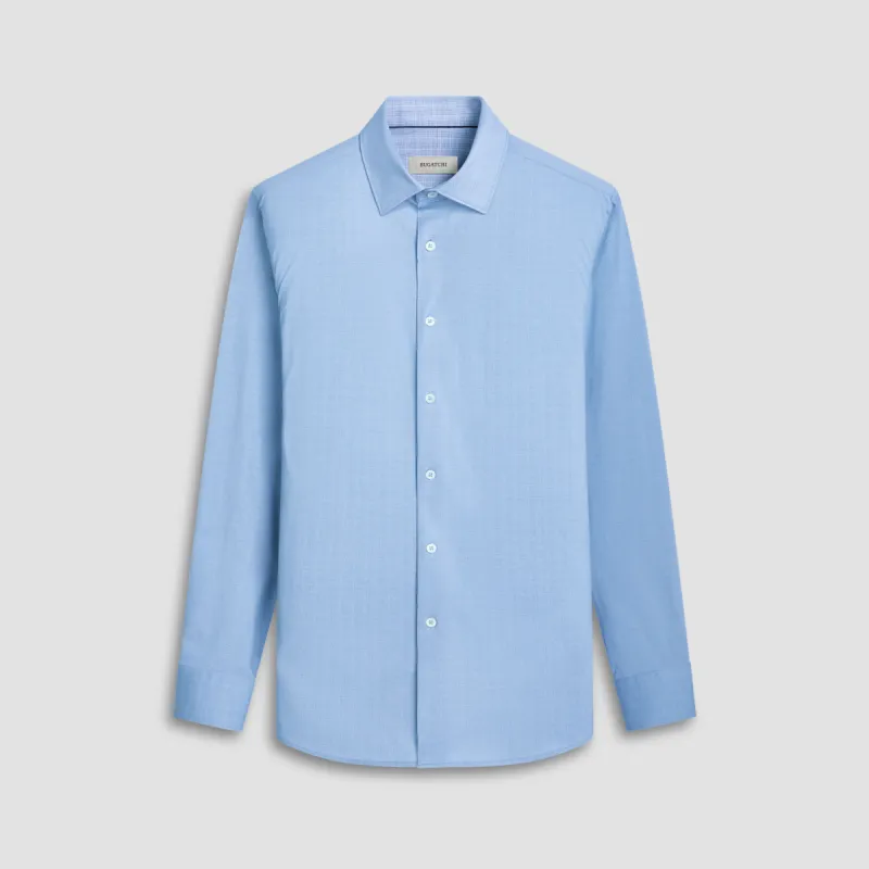 Jimmy Double Sided Herringbone/Check OoohCotton Shirt sold by Bugatchi