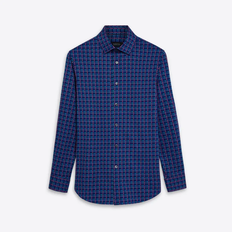 JAMES Mini Check OoohCotton Shirt sold by Bugatchi