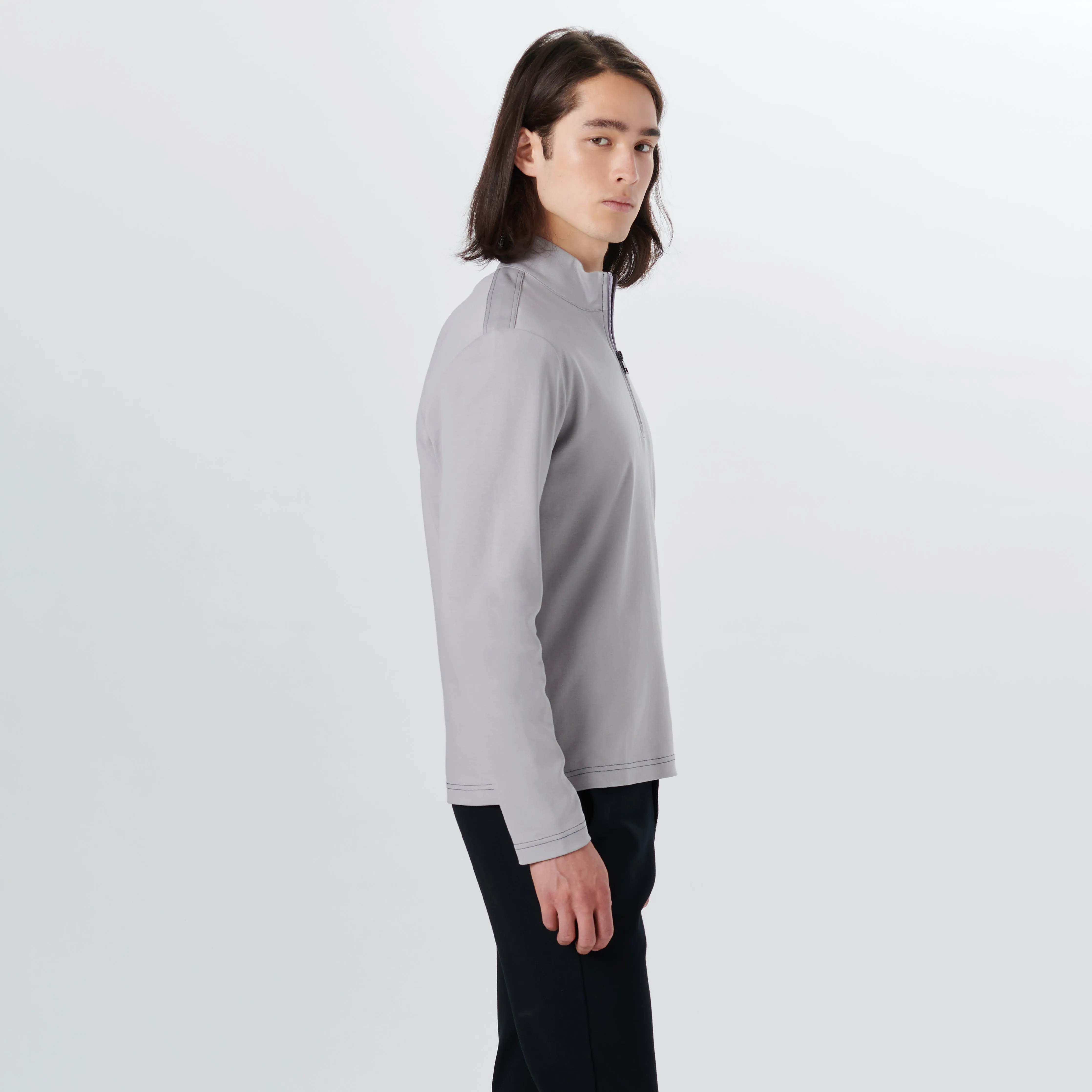 Long Sleeve Quarter Zip Pullover sold by Bugatchi product image thumbnail 3