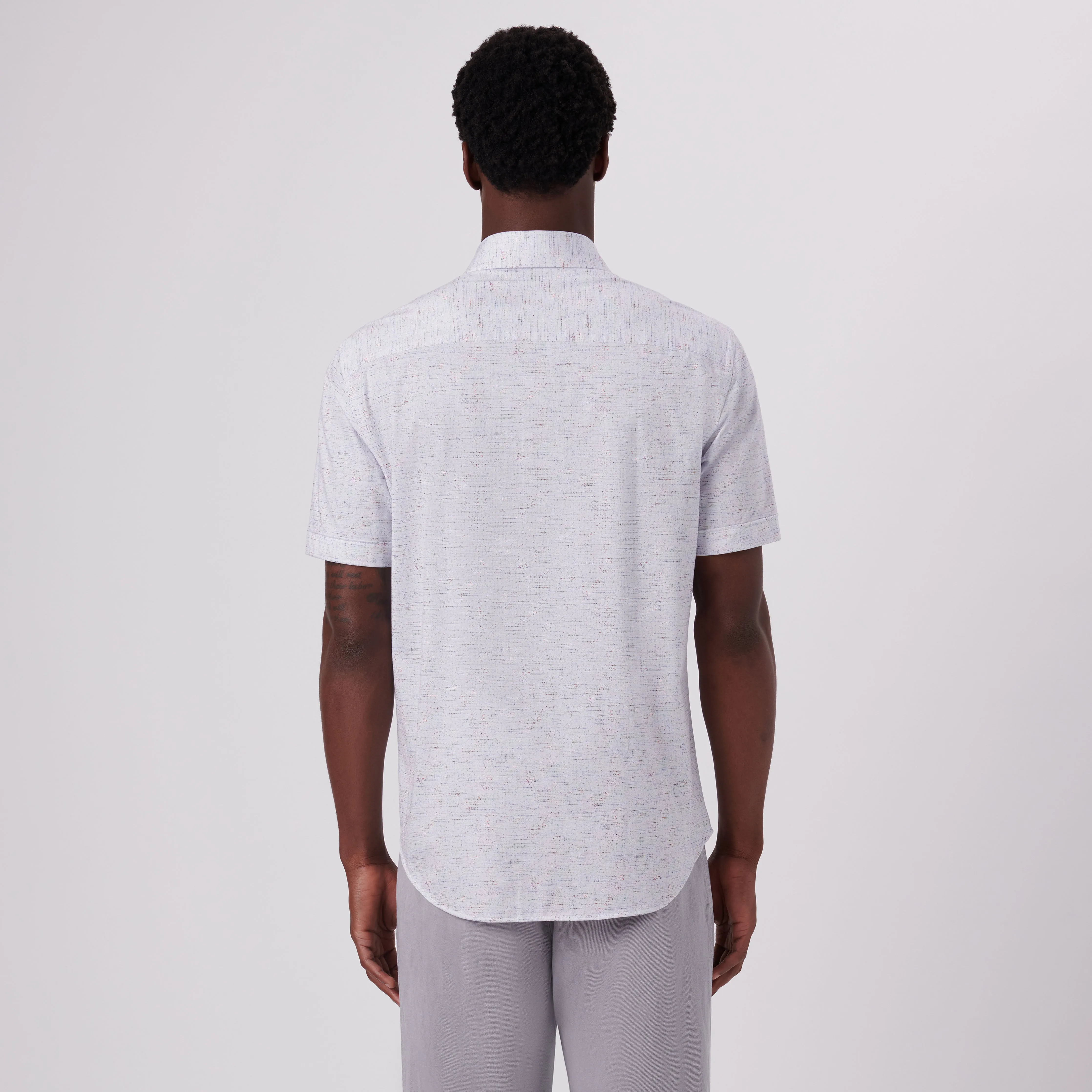 Miles Marled Print OoohCotton Short Sleeve Shirt sold by Bugatchi product image thumbnail 4