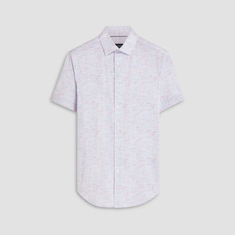 Miles Marled Print OoohCotton Short Sleeve Shirt made by Bugatchi