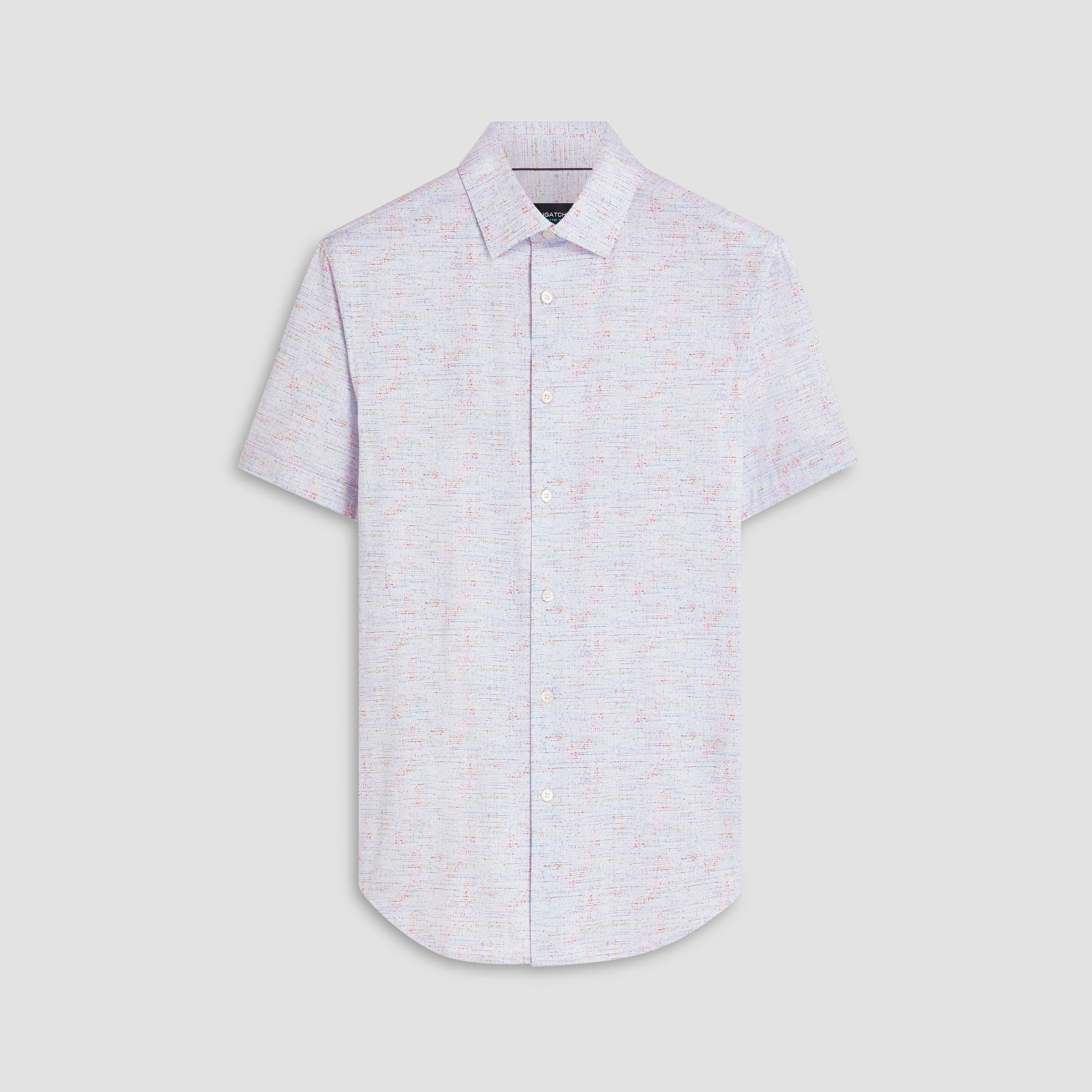 Miles Marled Print OoohCotton Short Sleeve Shirt sold by Bugatchi