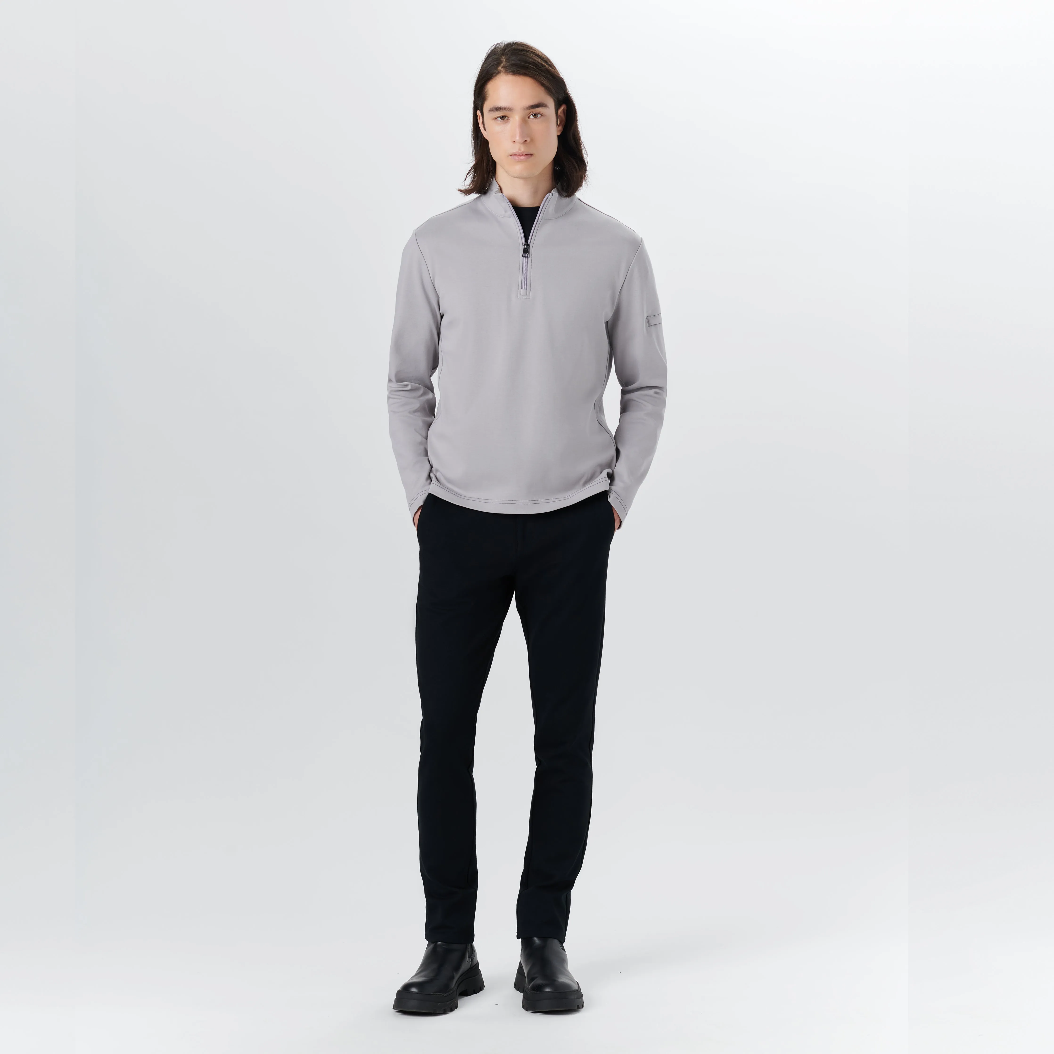 Long Sleeve Quarter Zip Pullover sold by Bugatchi product image thumbnail 5
