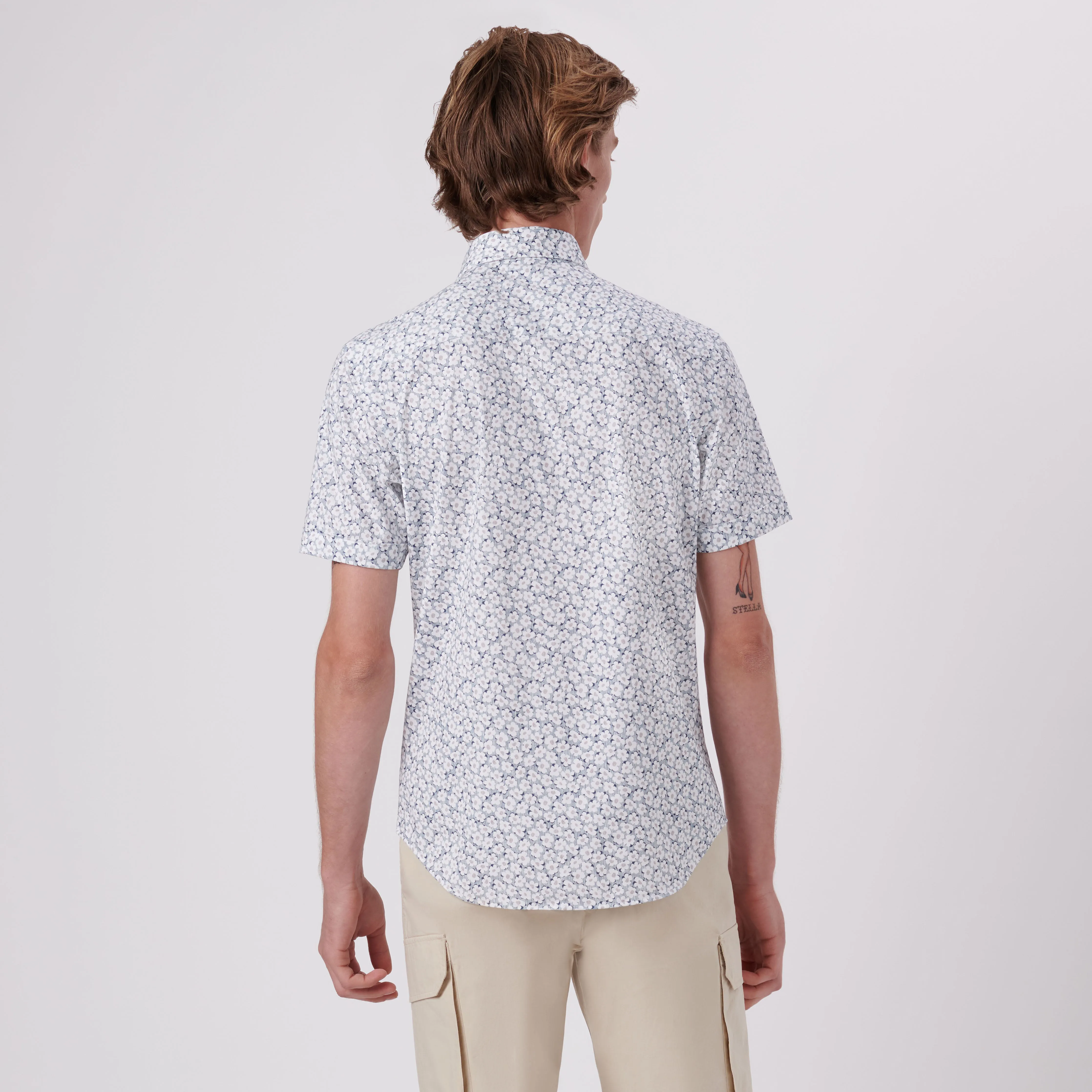 Miles Floral Print OoohCotton Short Sleeve Shirt sold by Bugatchi product image thumbnail 4