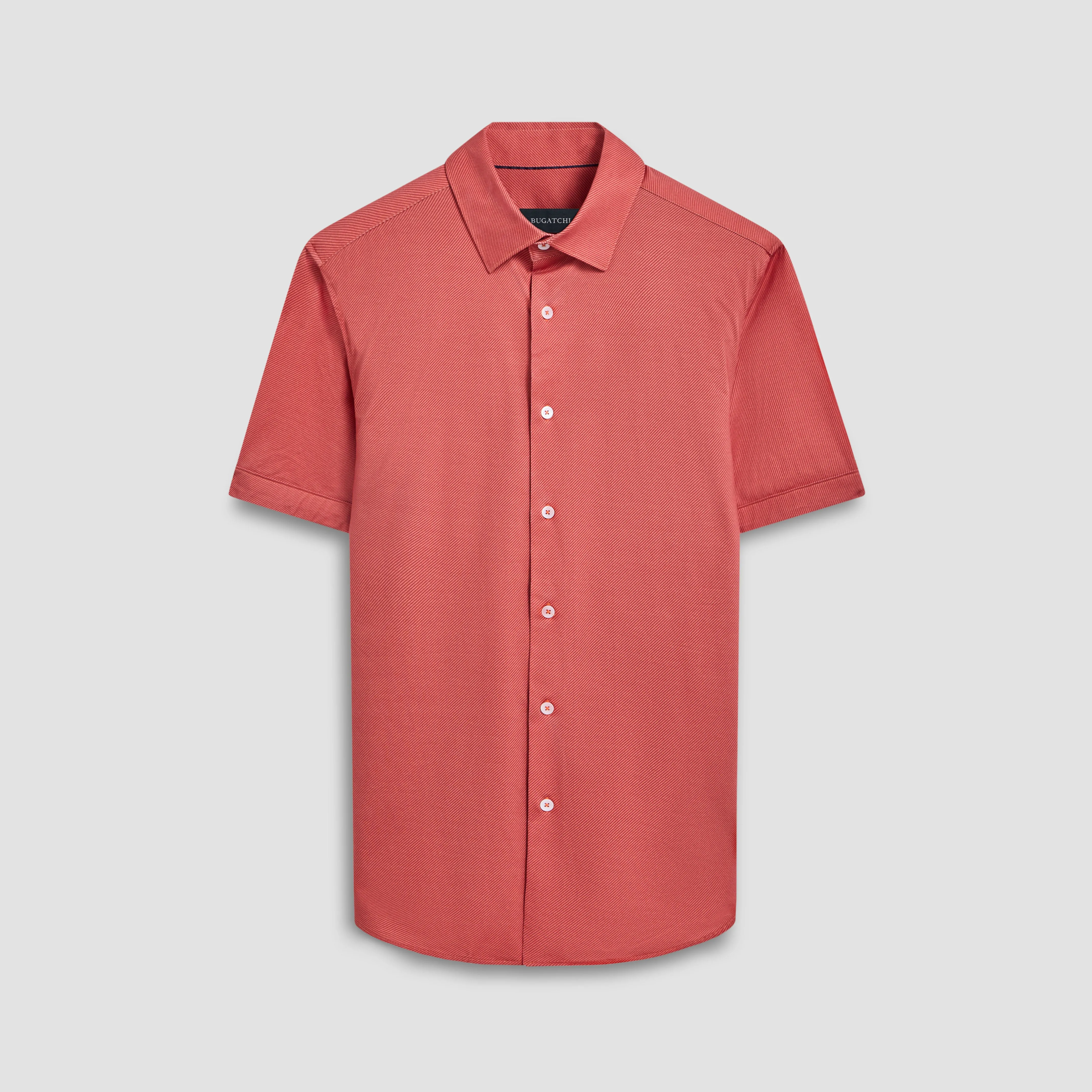 Miles Diagonal Pin Stripe OoohCotton Short Sleeve Shirt sold by Bugatchi