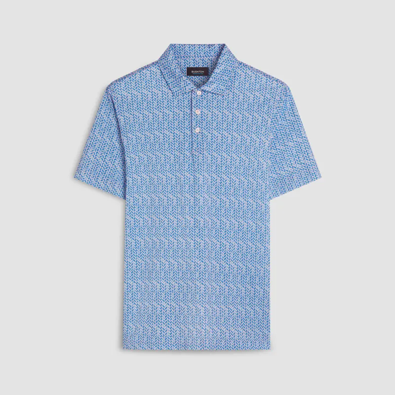 Victor Geometric Print OoohCotton Polo made by Bugatchi