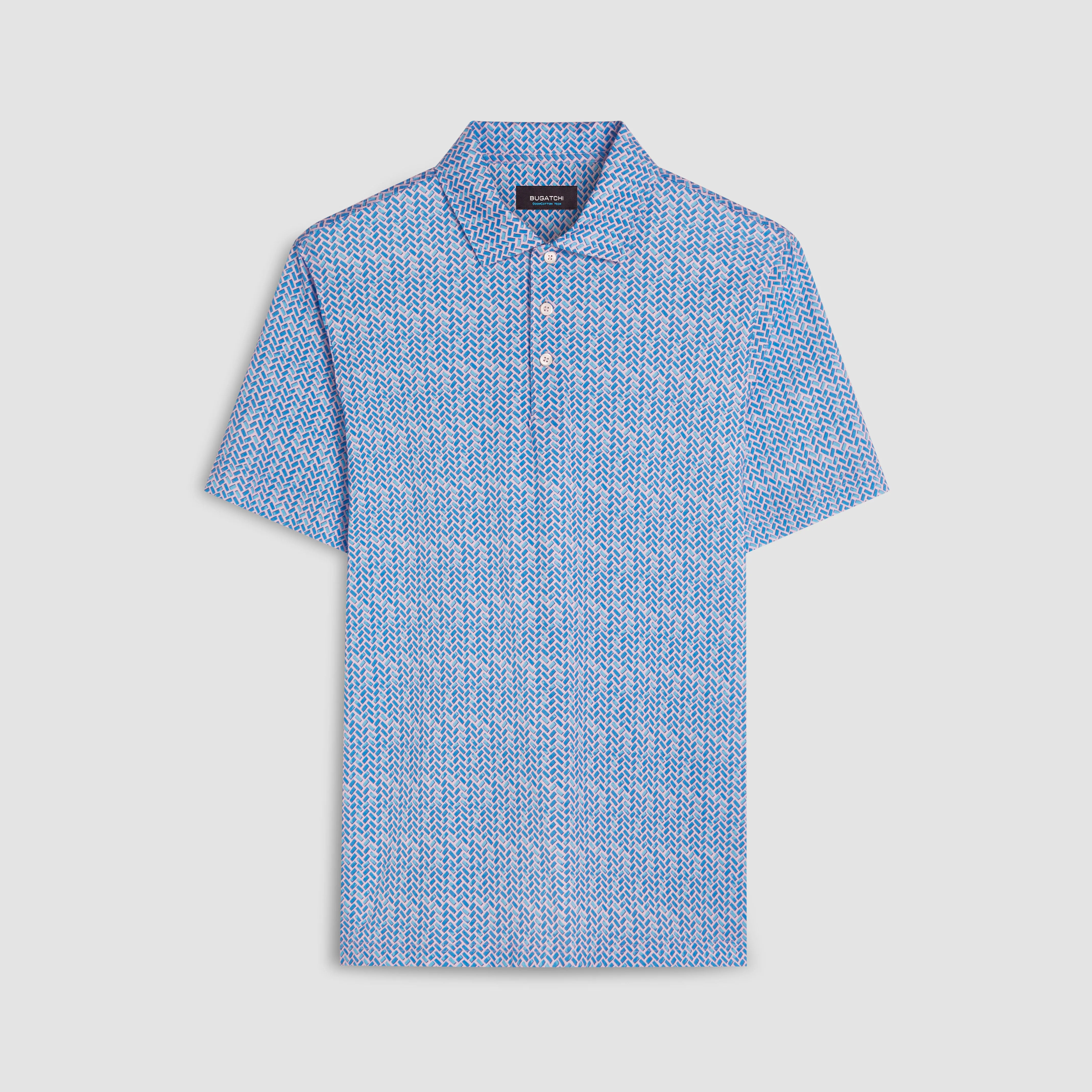 Victor Geometric Print OoohCotton Polo sold by Bugatchi