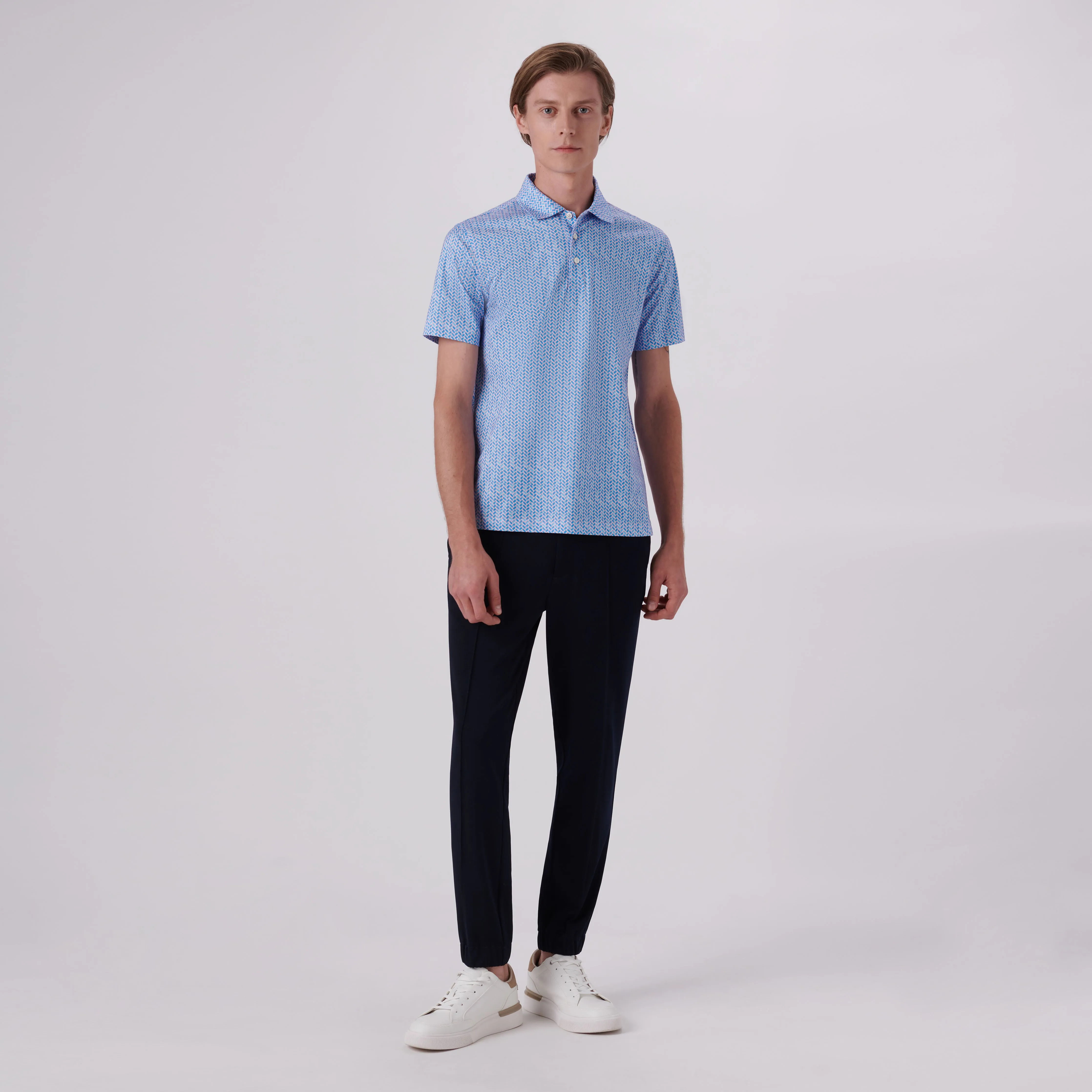 Victor Geometric Print OoohCotton Polo sold by Bugatchi product image thumbnail 5