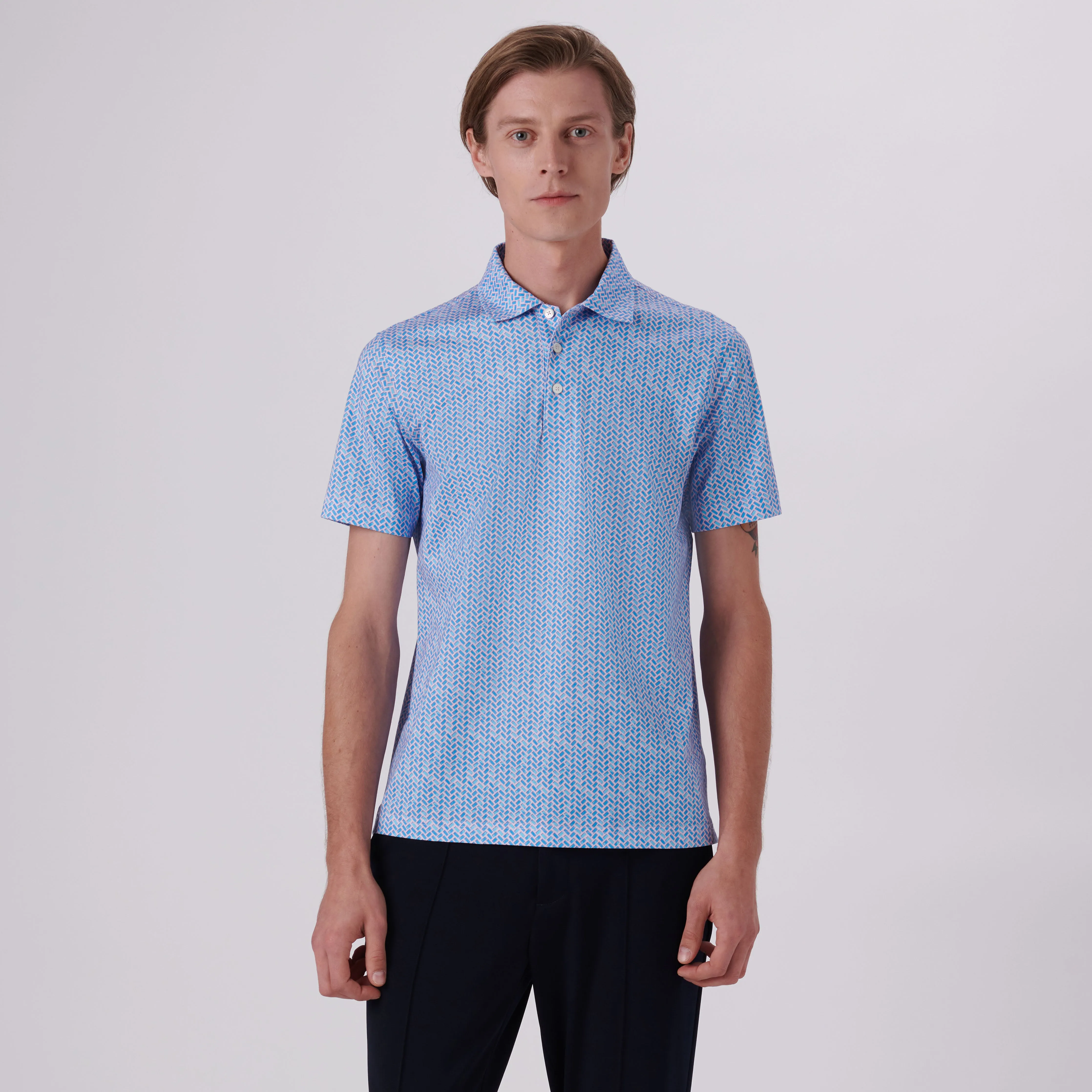 Victor Geometric Print OoohCotton Polo sold by Bugatchi product image thumbnail 2