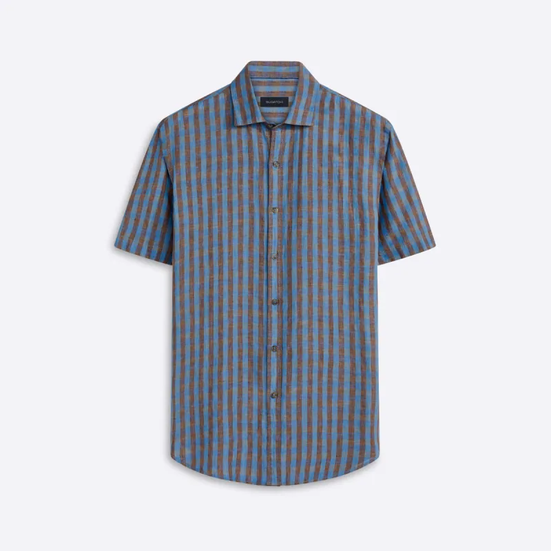 Orson Gingham Check Short Sleeve Shirt sold by Bugatchi