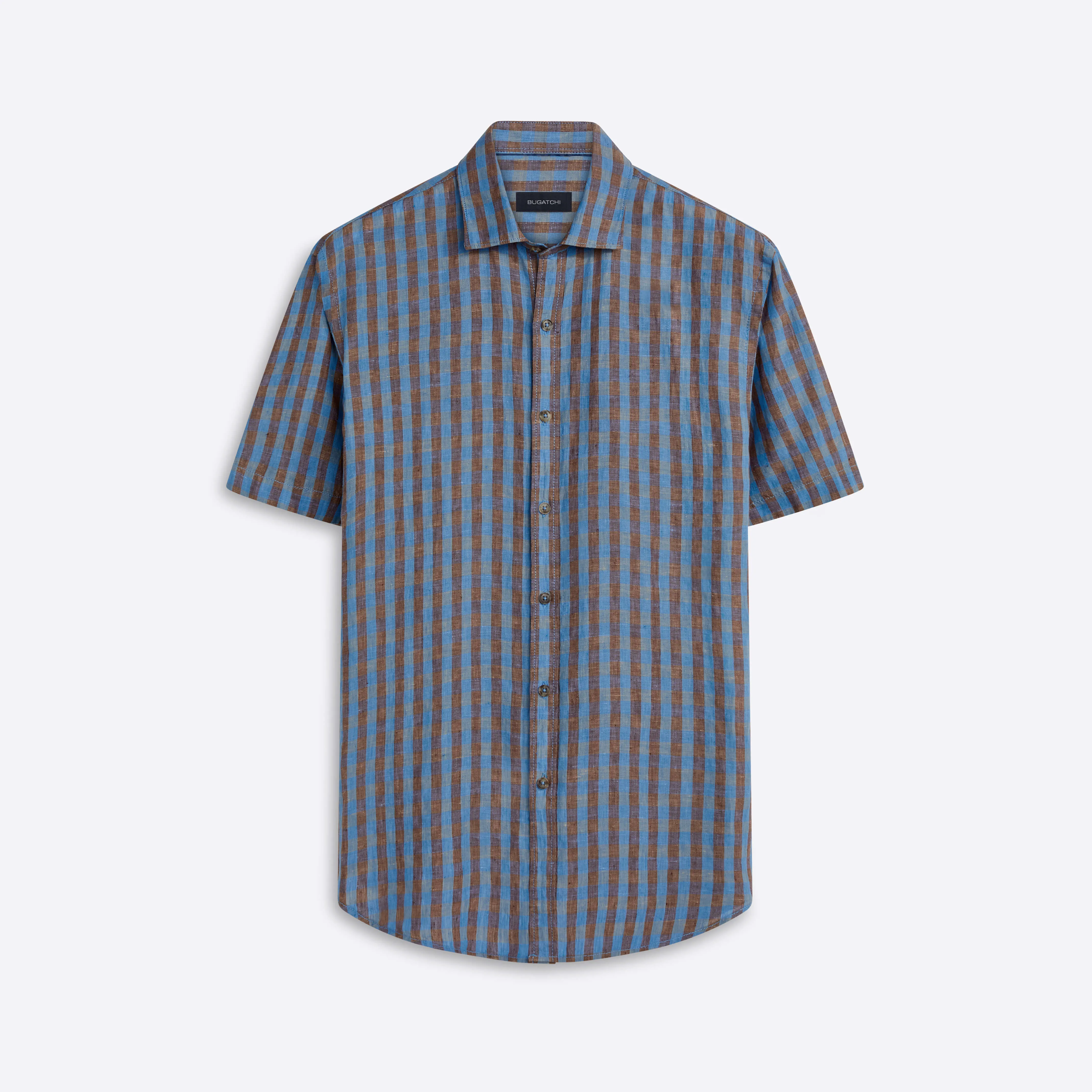 Orson Gingham Check Short Sleeve Shirt sold by Bugatchi