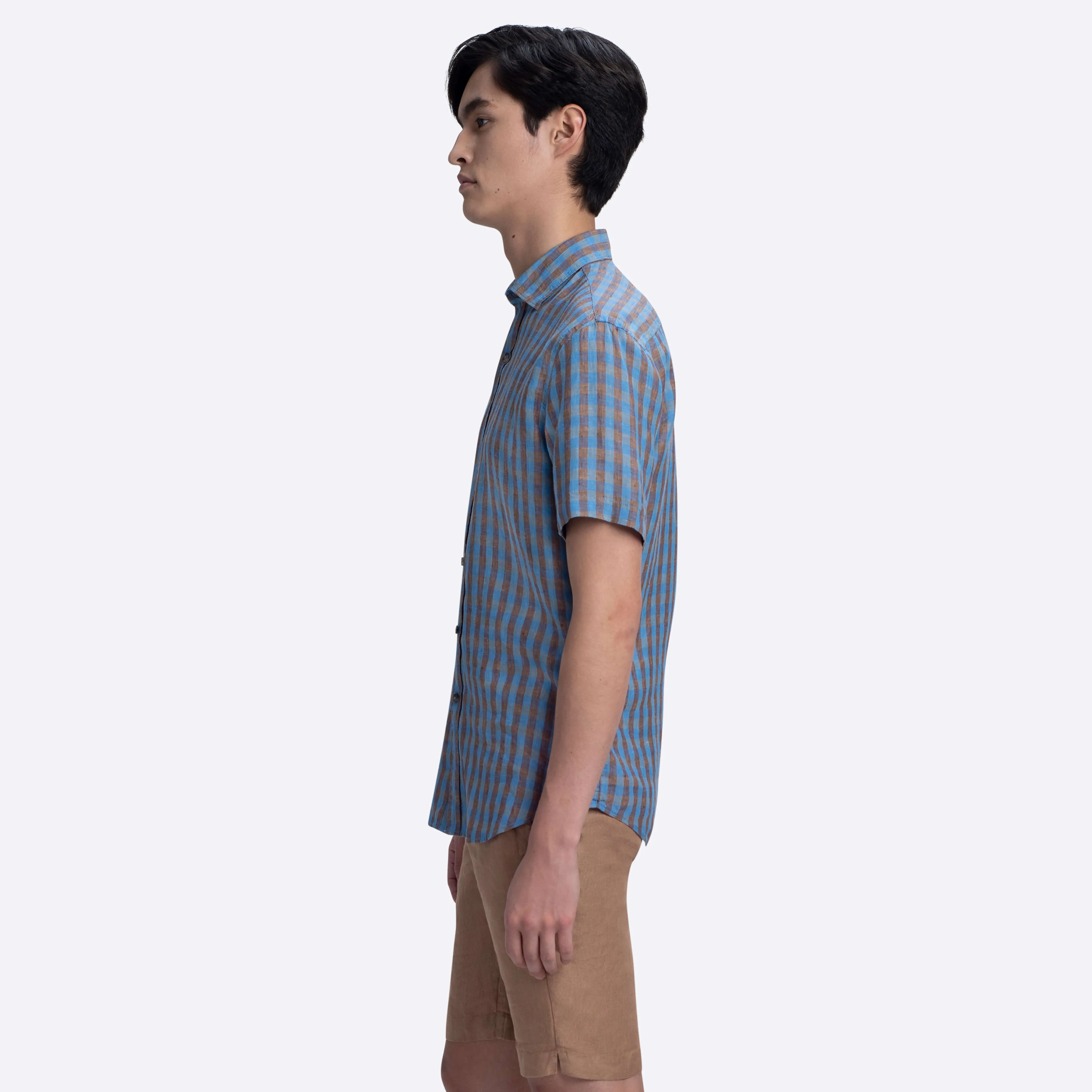 Orson Gingham Check Short Sleeve Shirt sold by Bugatchi product image thumbnail 3