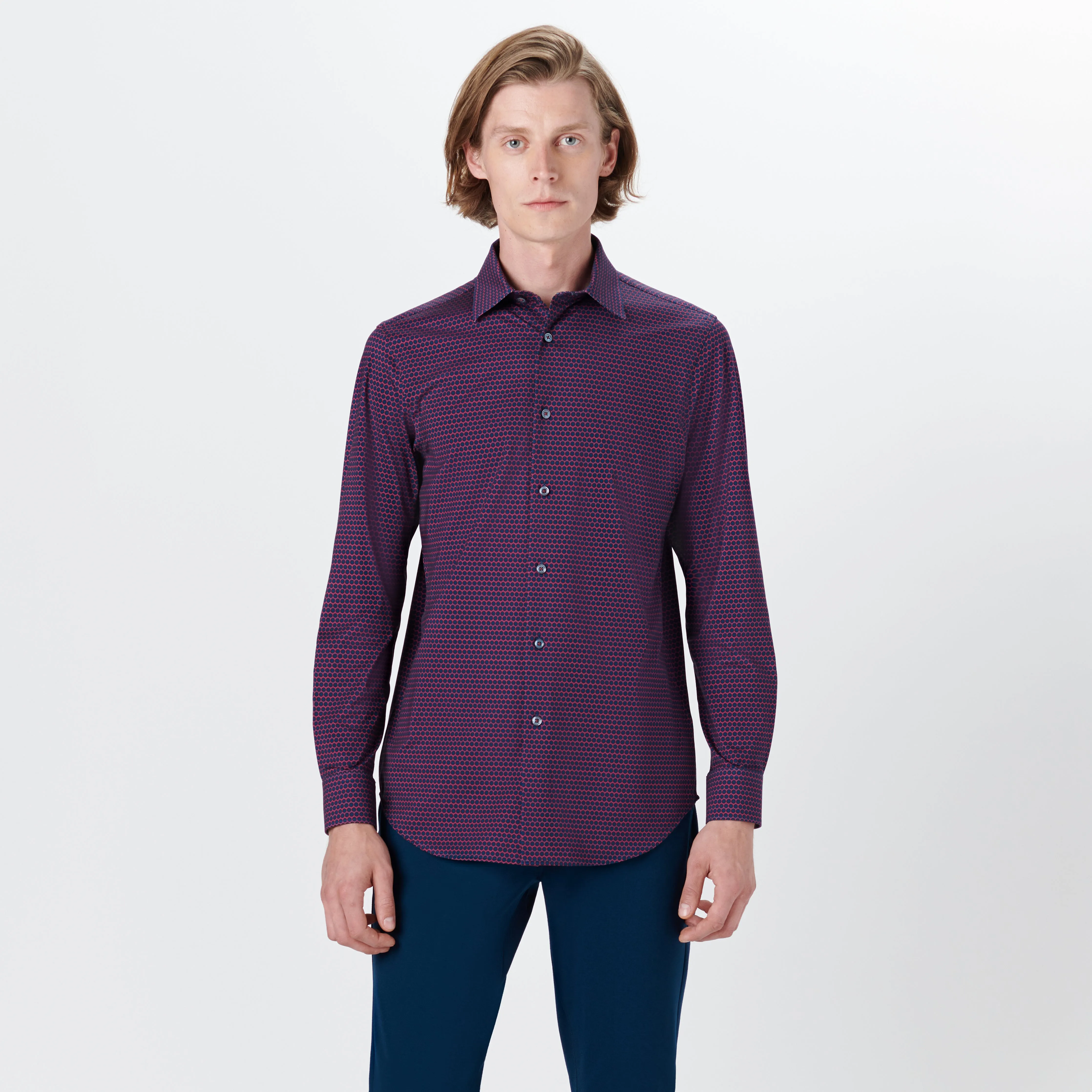 JAMES Polka Dot Print OoohCotton Shirt sold by Bugatchi product image thumbnail 2