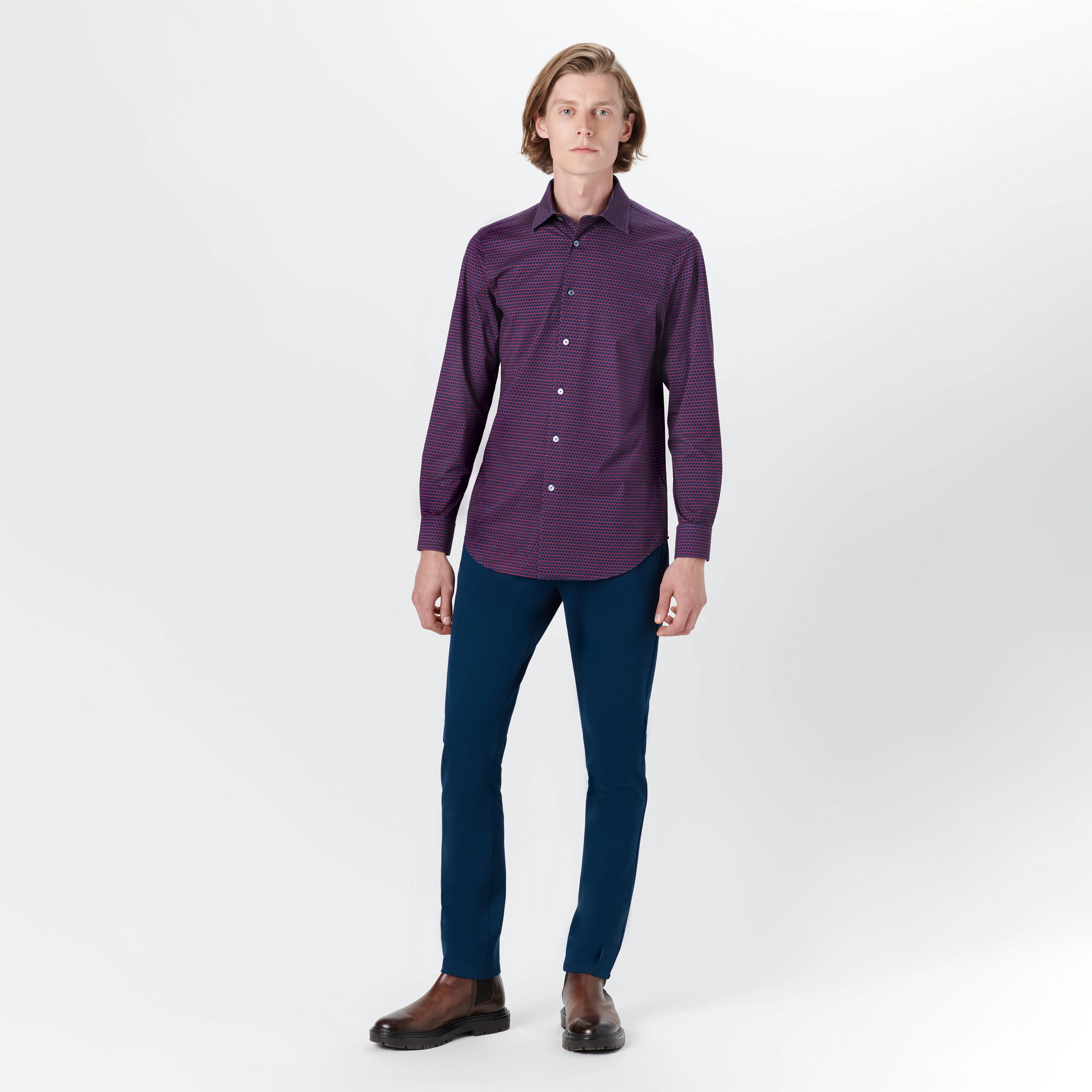 JAMES Polka Dot Print OoohCotton Shirt sold by Bugatchi product image thumbnail 5