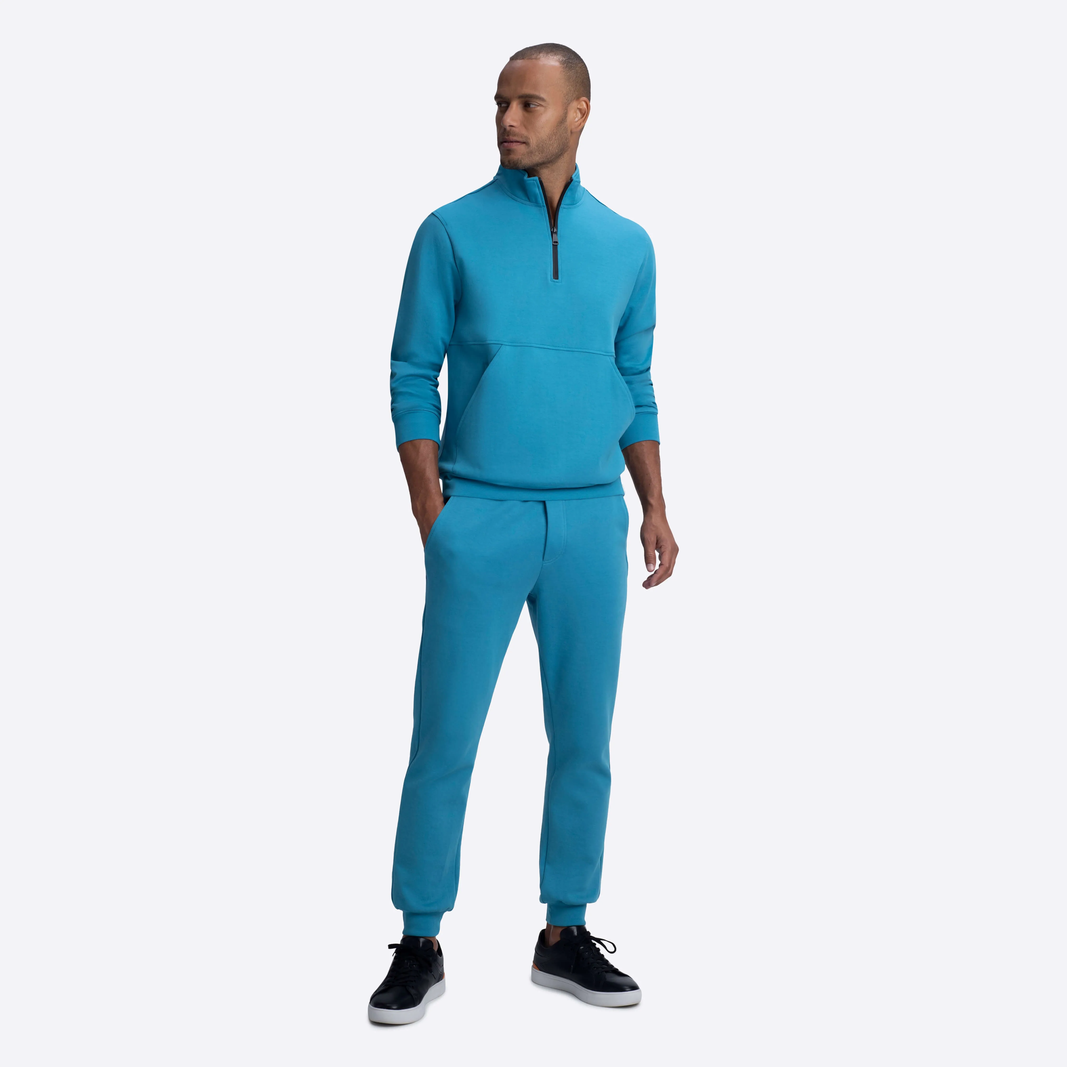 Quarter Zip Mock Neck Sweatshirt sold by Bugatchi product image thumbnail 5
