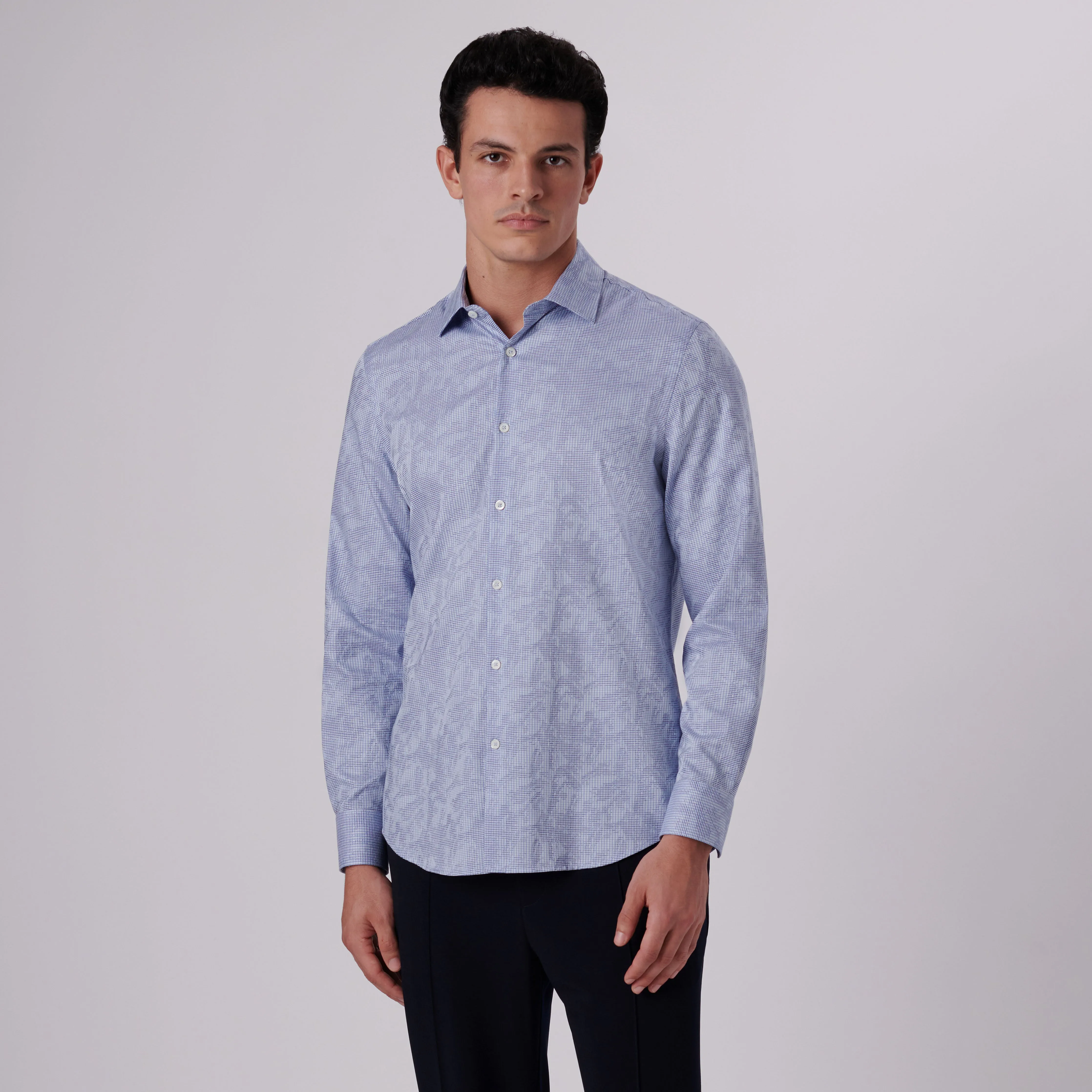 Julian Pin Check Print Shirt sold by Bugatchi product image thumbnail 2