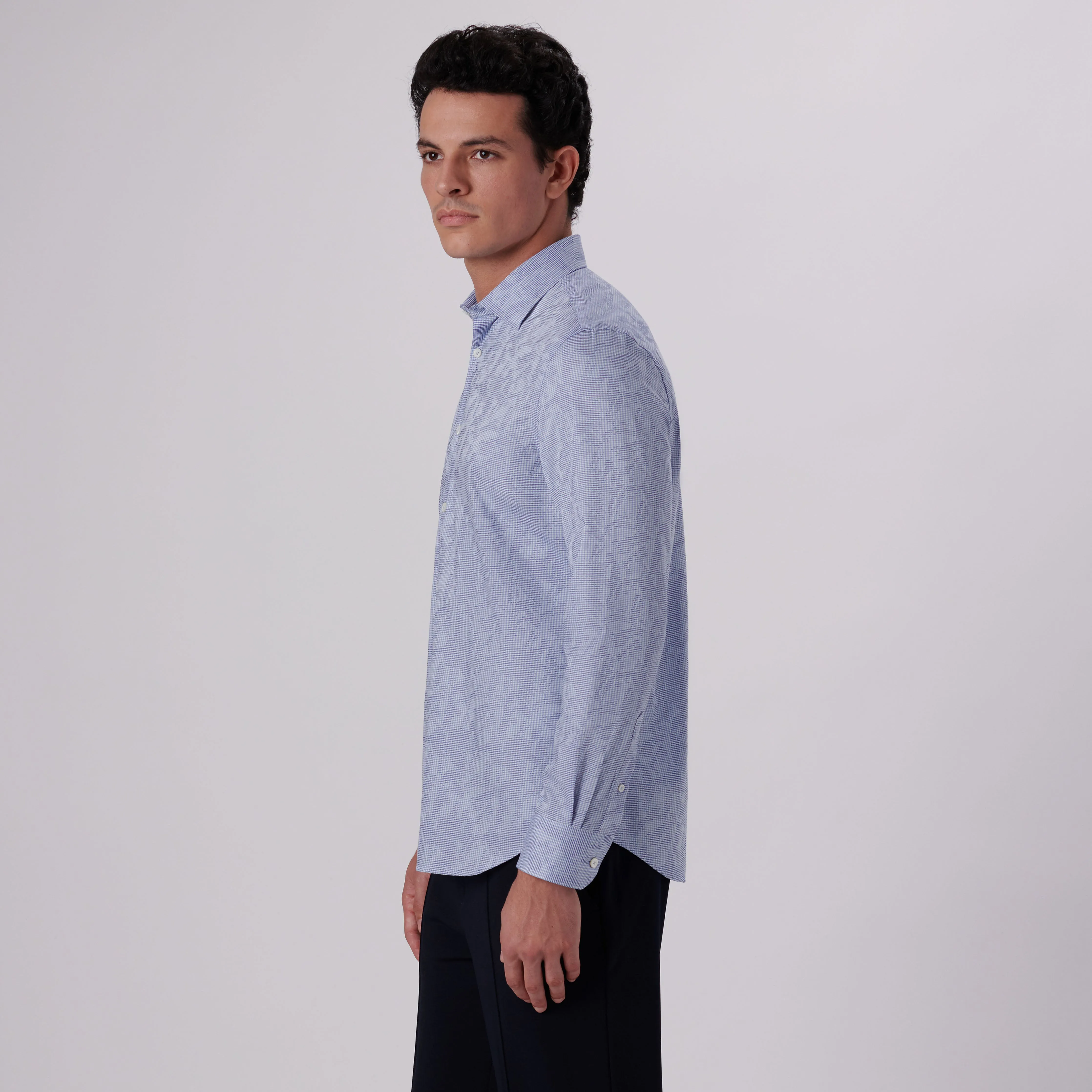 Julian Pin Check Print Shirt sold by Bugatchi product image thumbnail 3