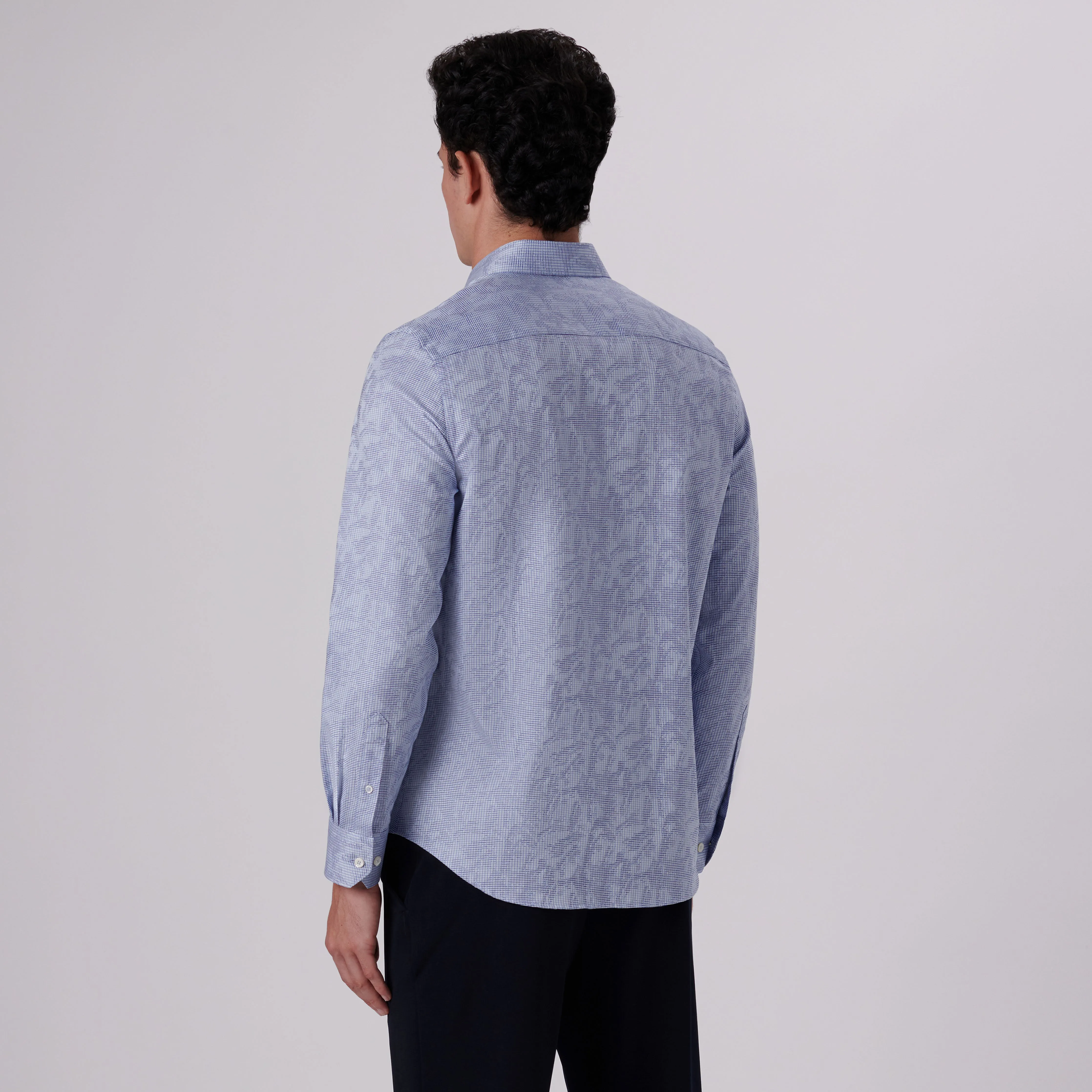 Julian Pin Check Print Shirt sold by Bugatchi product image thumbnail 4