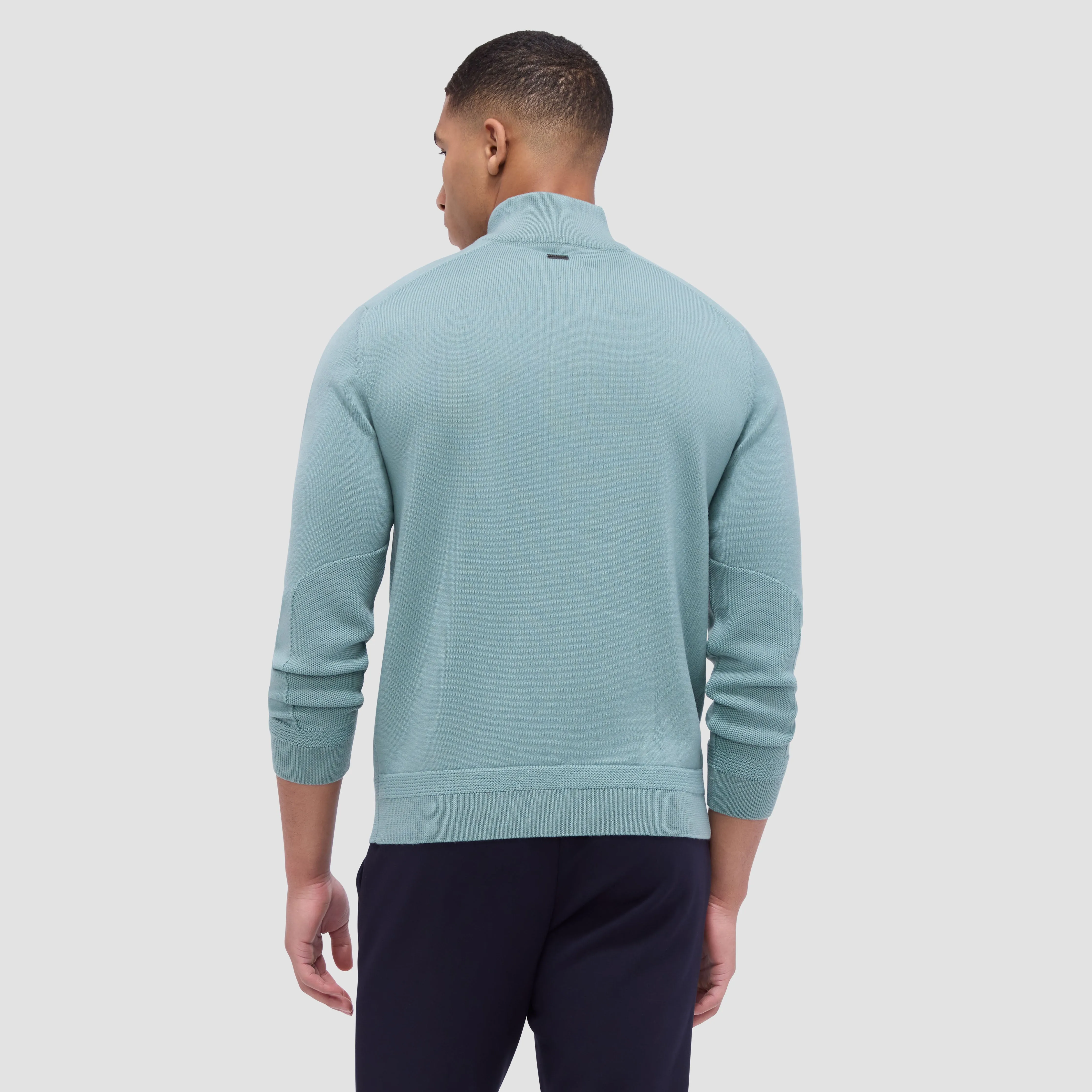 Quilted Yoke Quarter-Zip Sweater sold by Bugatchi product image thumbnail 4