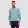 Quilted Yoke Quarter-Zip Sweater sold by Bugatchi