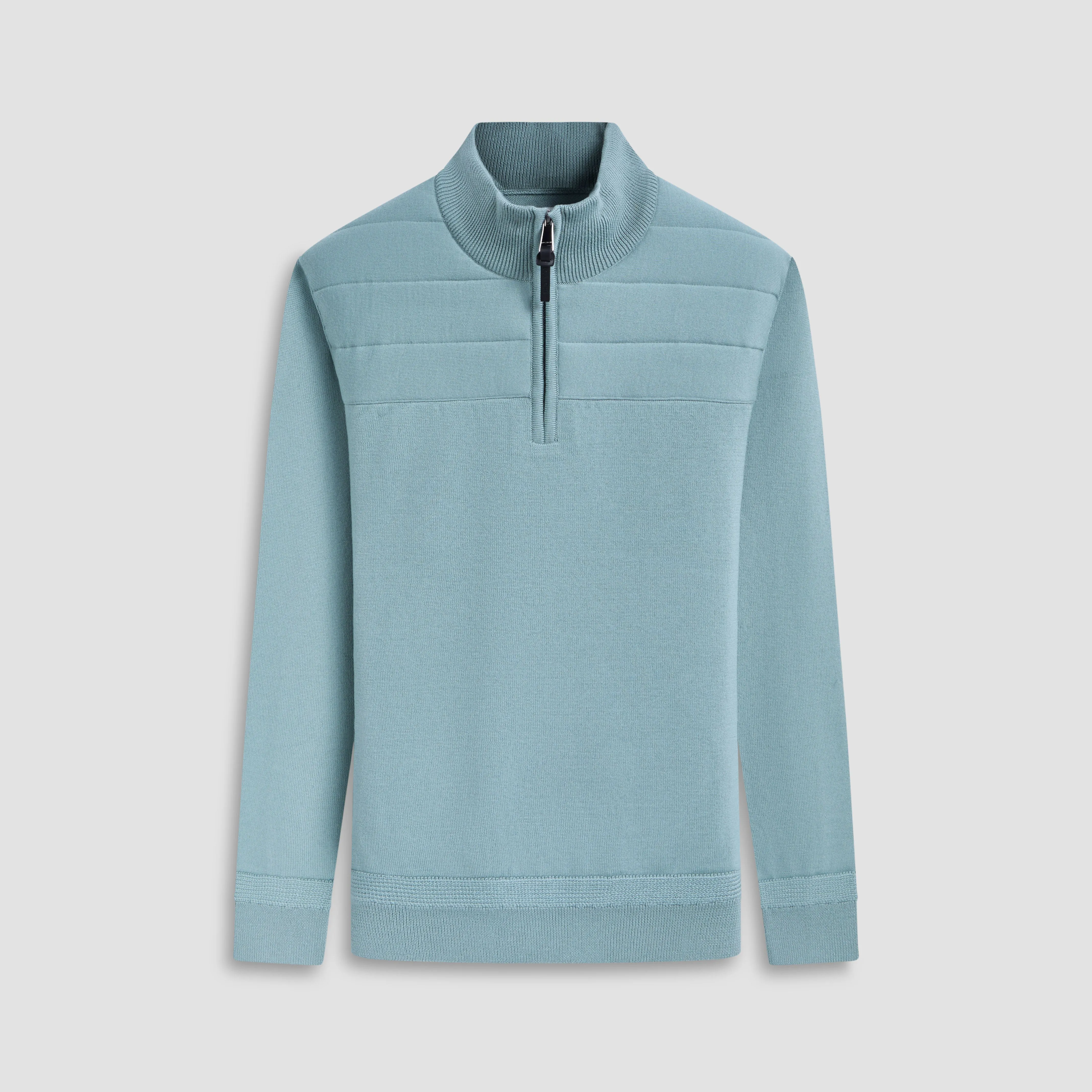 Quilted Yoke Quarter-Zip Sweater sold by Bugatchi