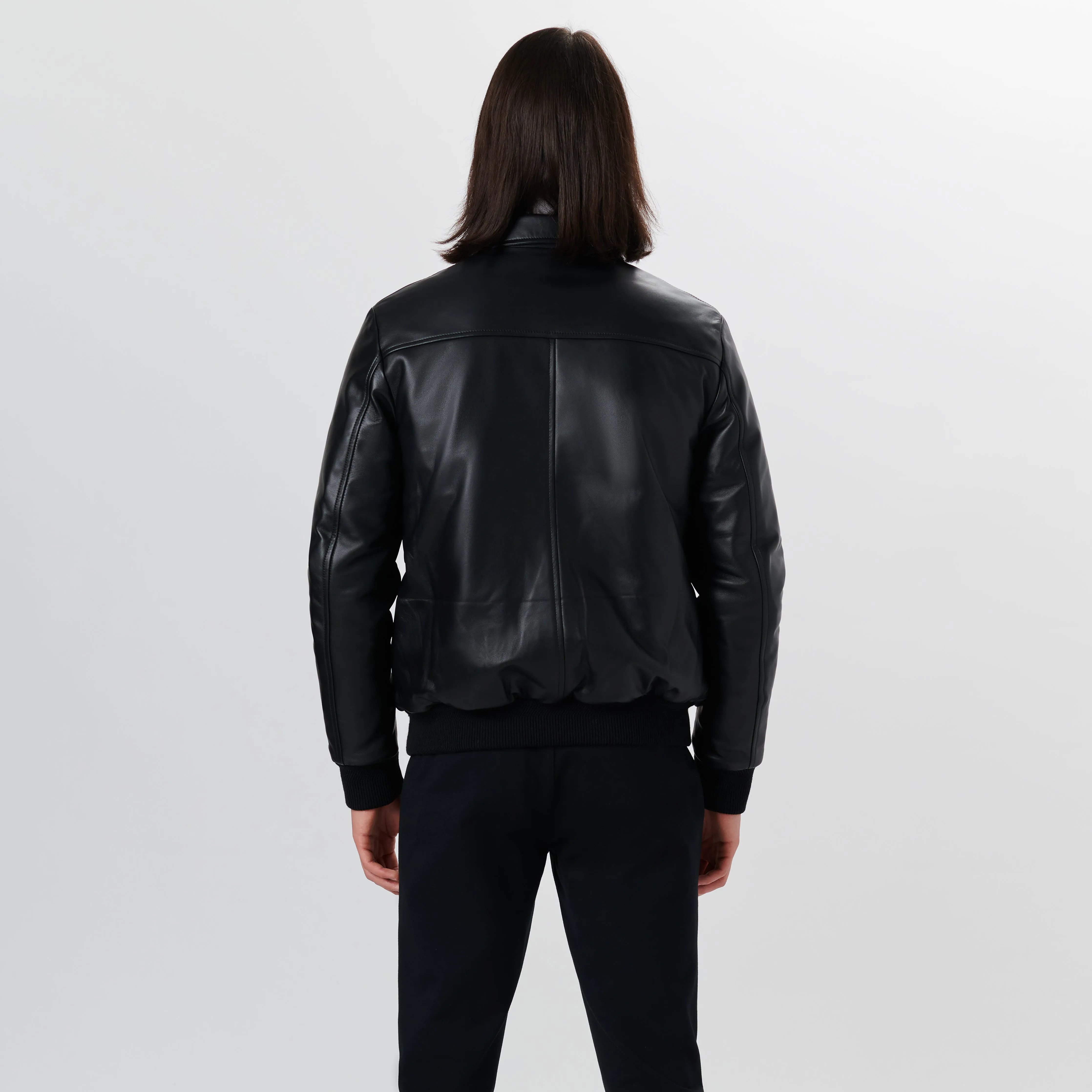 Leather Bomber Jacket sold by Bugatchi product image thumbnail 4