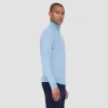Bird's Eye Jacquard Quarter-Zip Mock Neck Sweater sold by Bugatchi