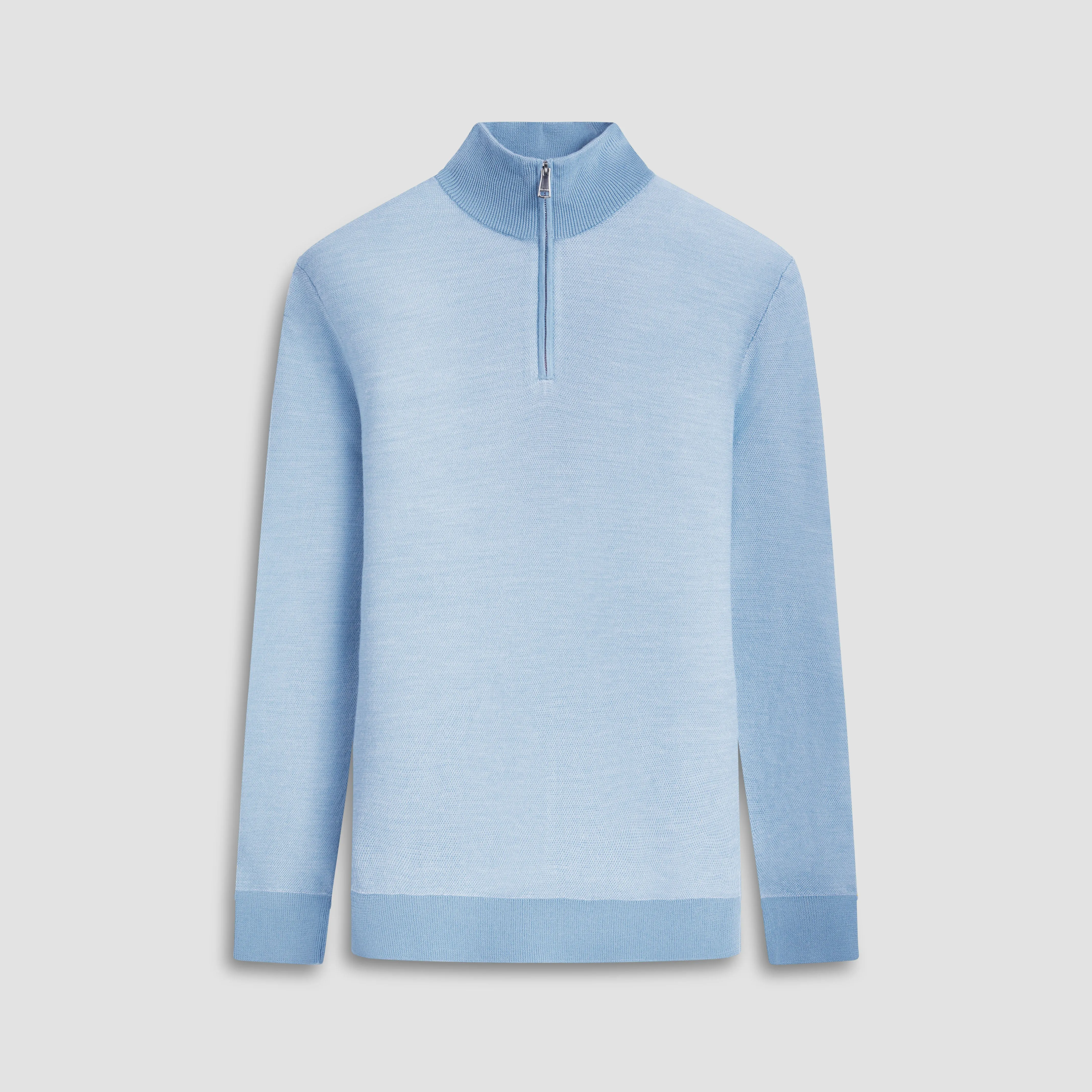 Bird's Eye Jacquard Quarter-Zip Mock Neck Sweater sold by Bugatchi