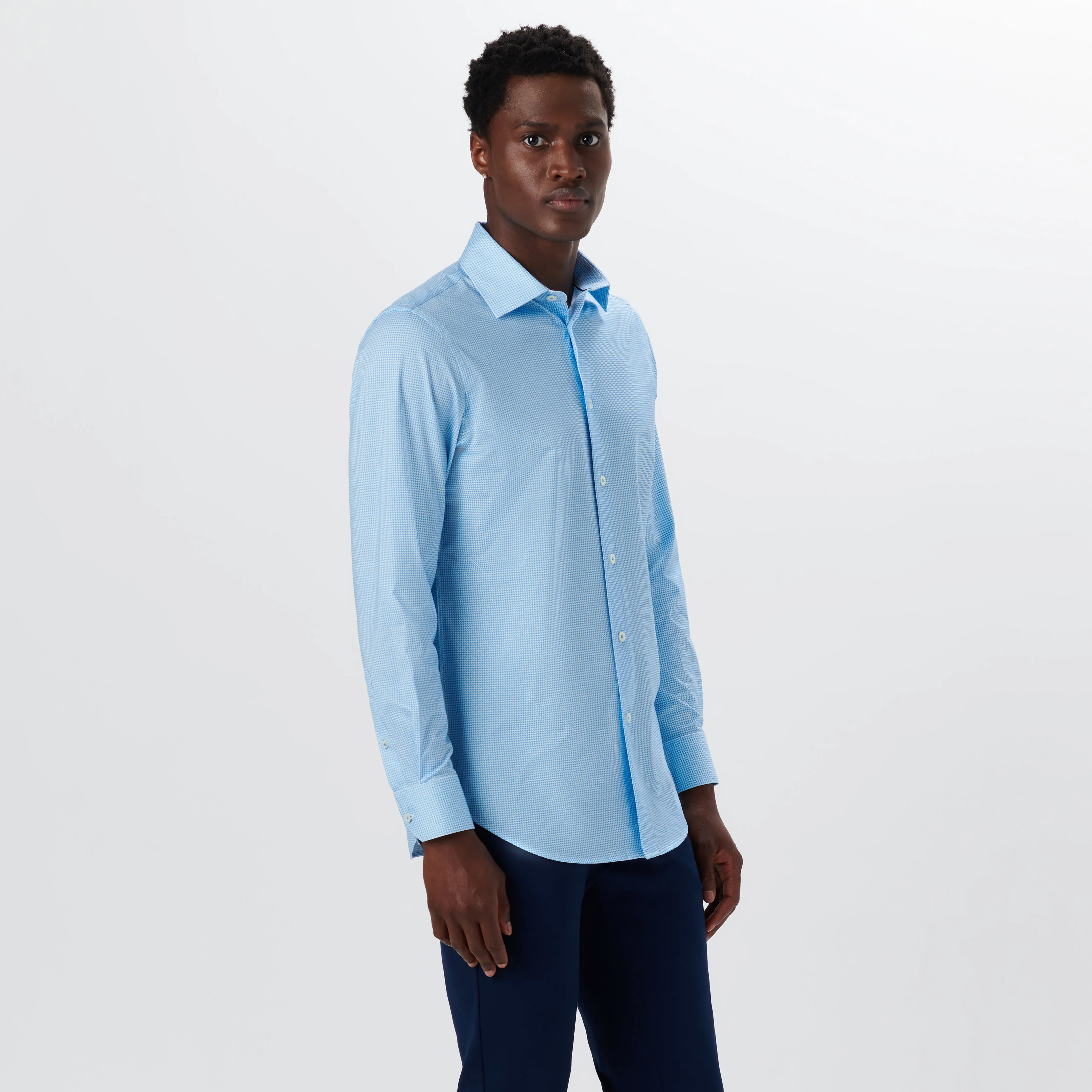 JAMES Chevron Stripe OoohCotton Shirt sold by Bugatchi product image thumbnail 3