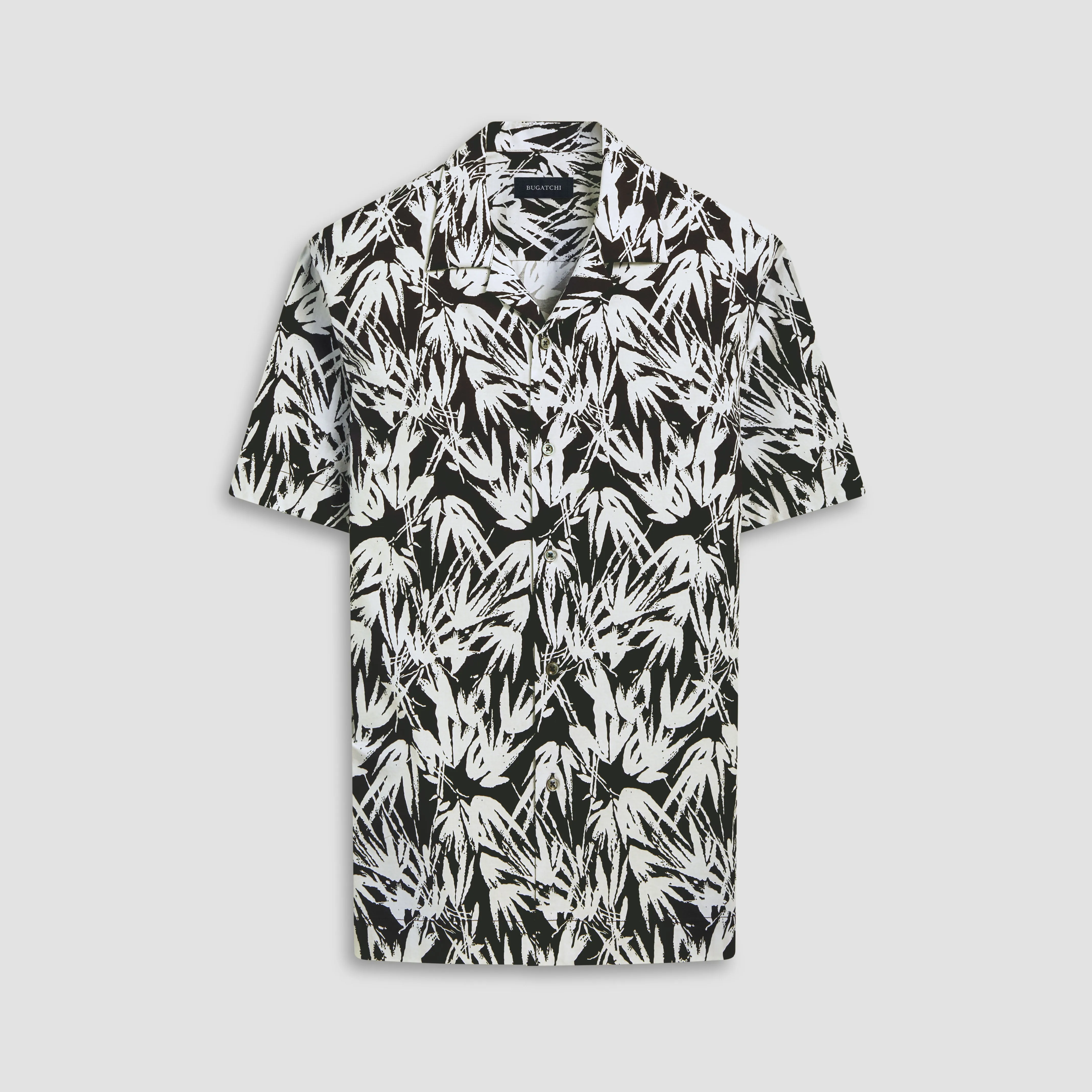 Cole Leaf Print OoohCotton Camp Shirt sold by Bugatchi