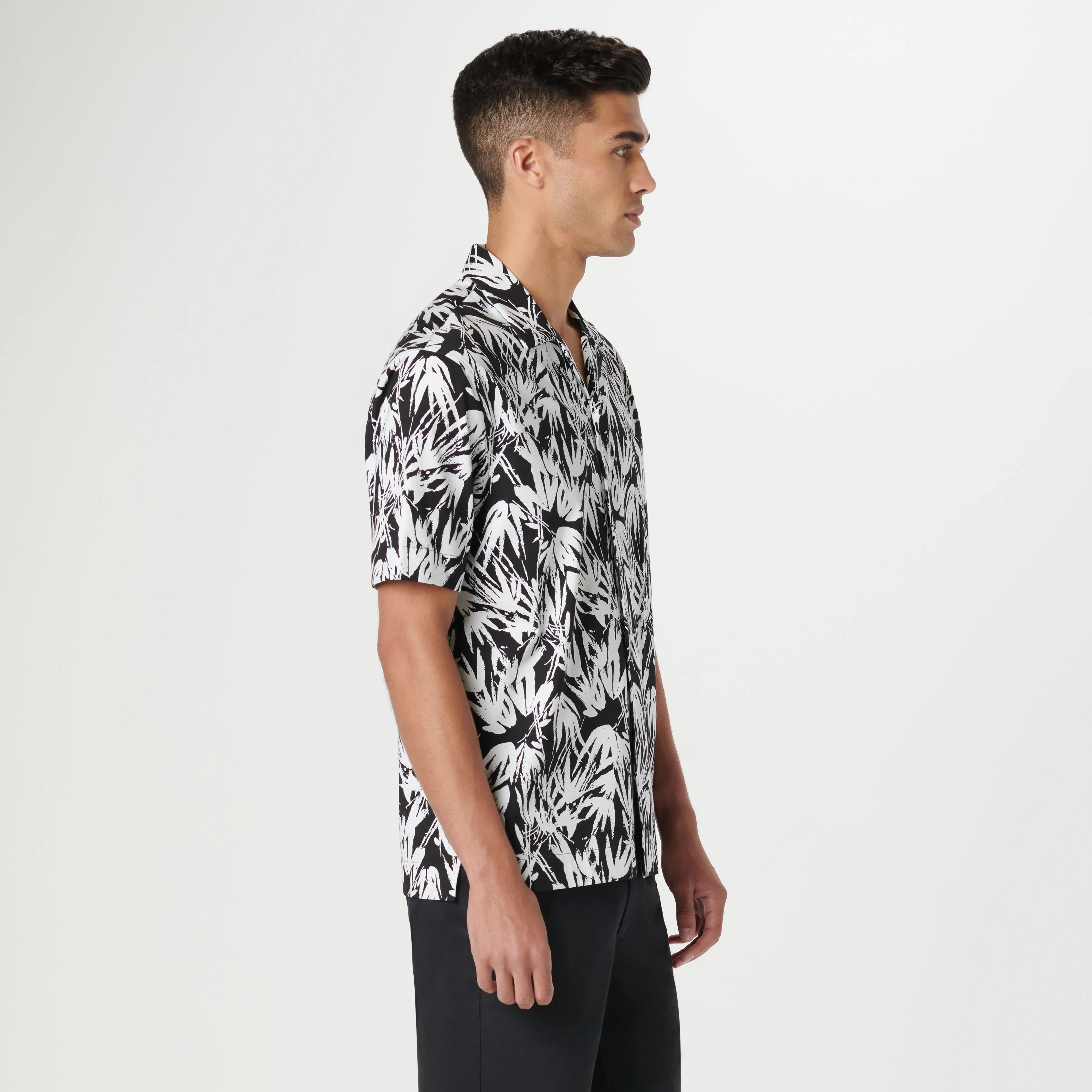 Cole Leaf Print OoohCotton Camp Shirt sold by Bugatchi product image thumbnail 3