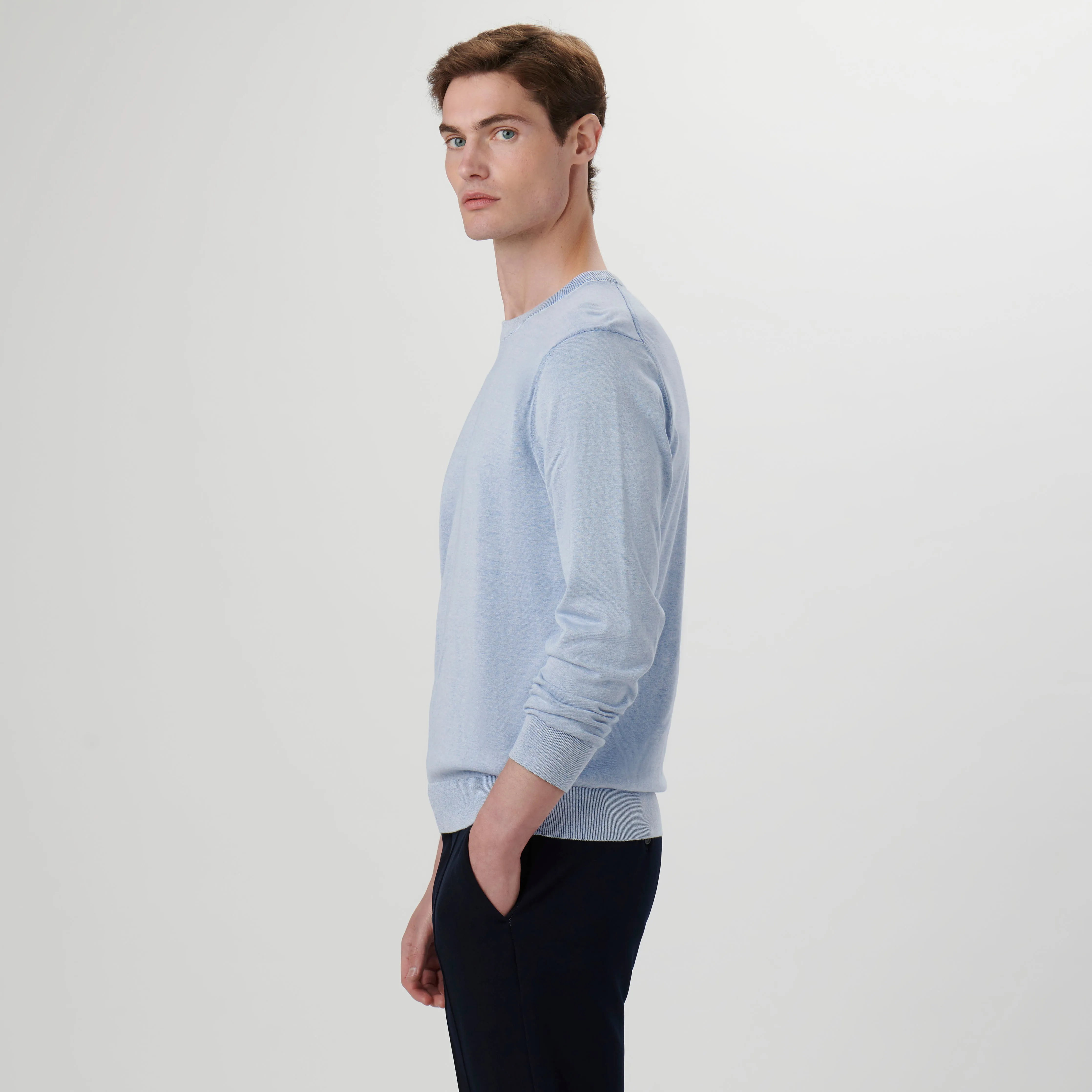 Melange Crew Neck Sweater sold by Bugatchi product image thumbnail 3