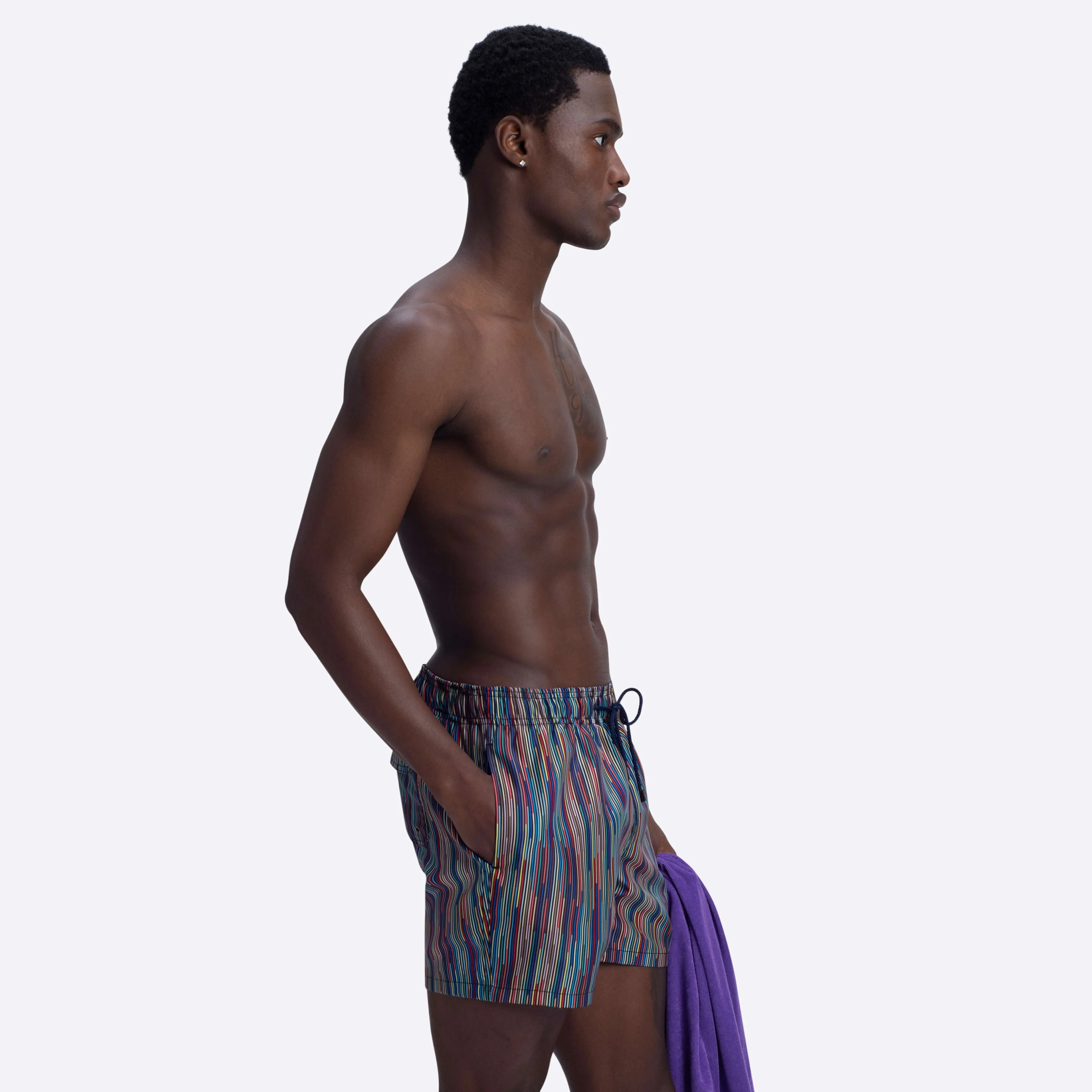 ARCHER Striped Swim Trunks sold by Bugatchi product image thumbnail 3