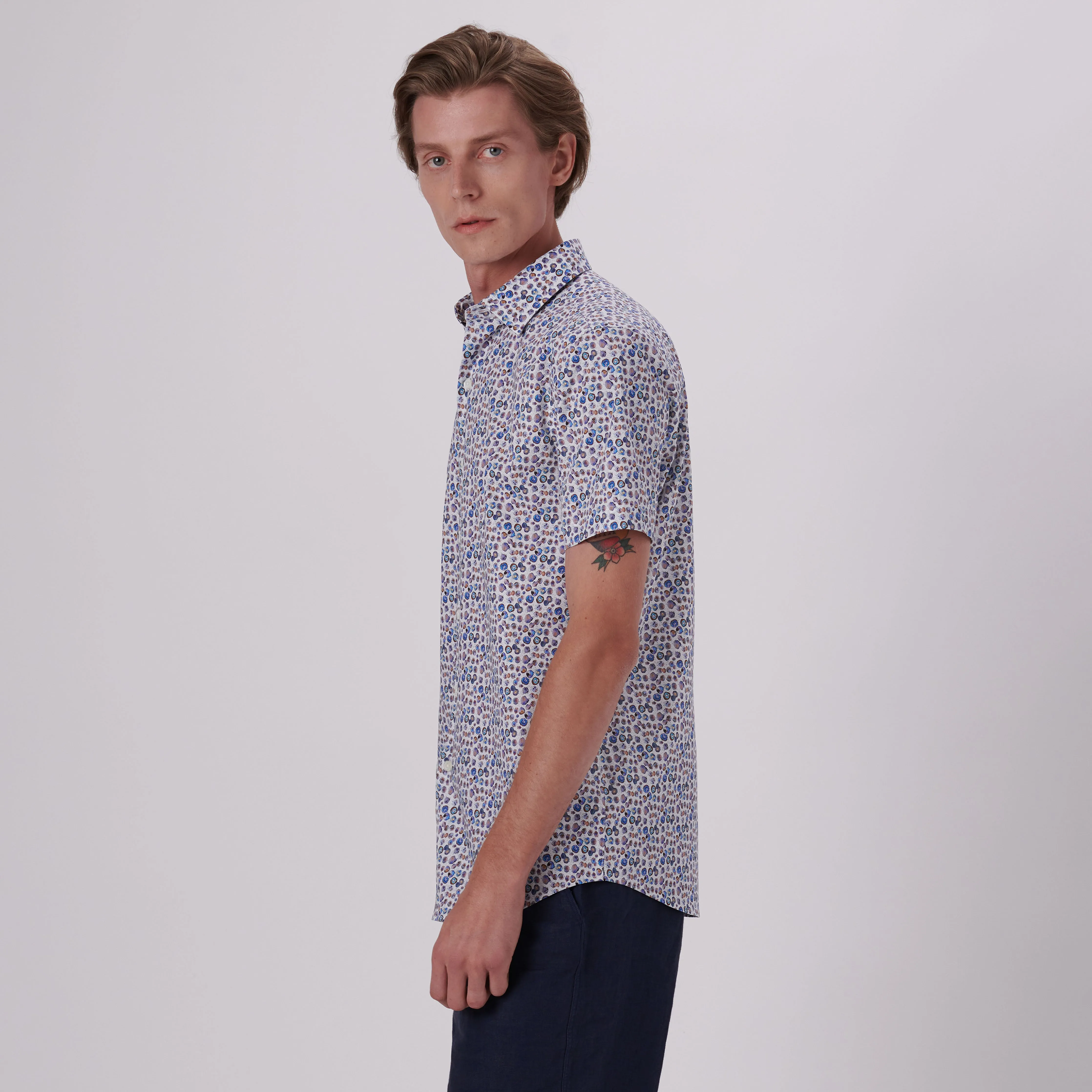 Orson Abstract Print Short Sleeve Shirt sold by Bugatchi product image thumbnail 3