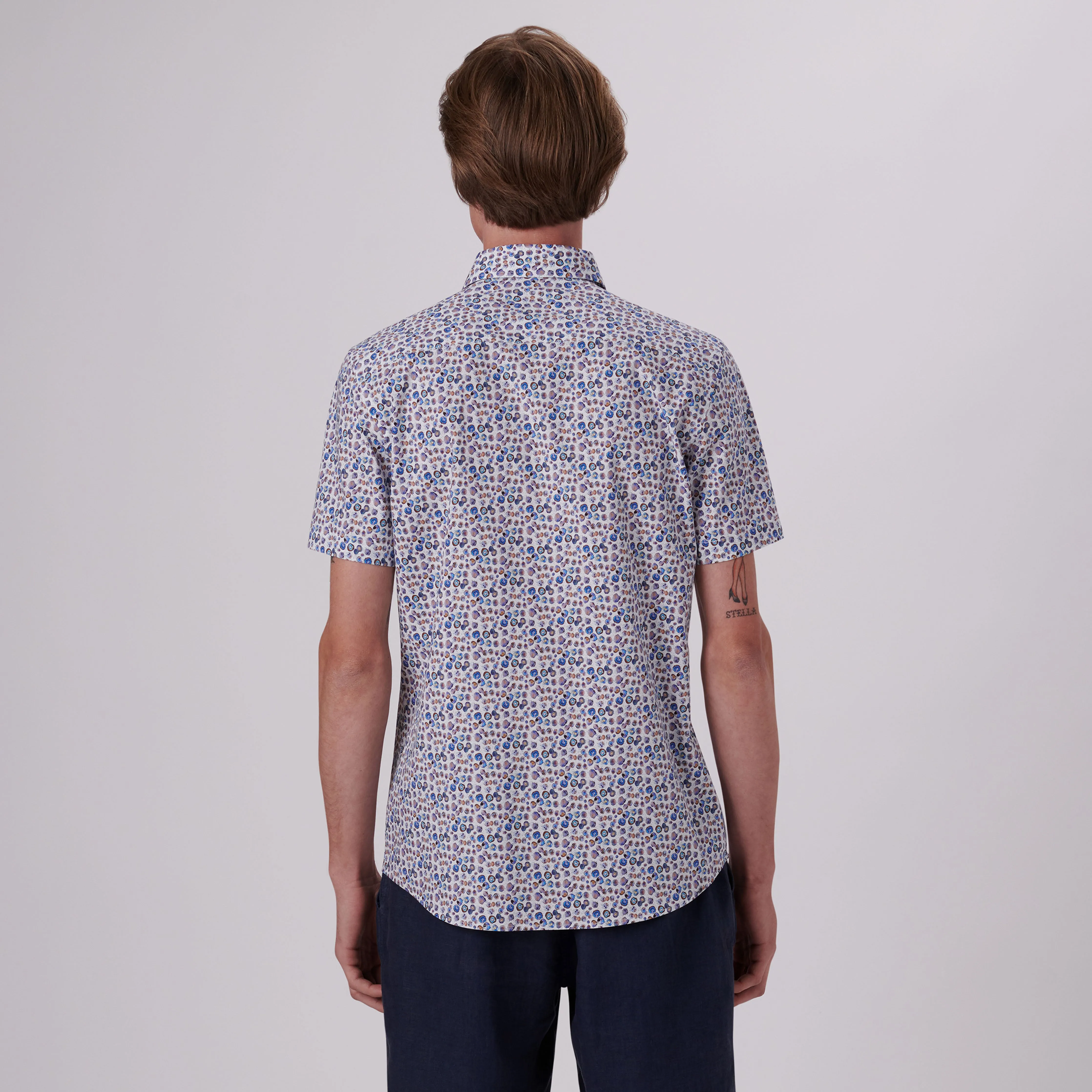 Orson Abstract Print Short Sleeve Shirt sold by Bugatchi product image thumbnail 4