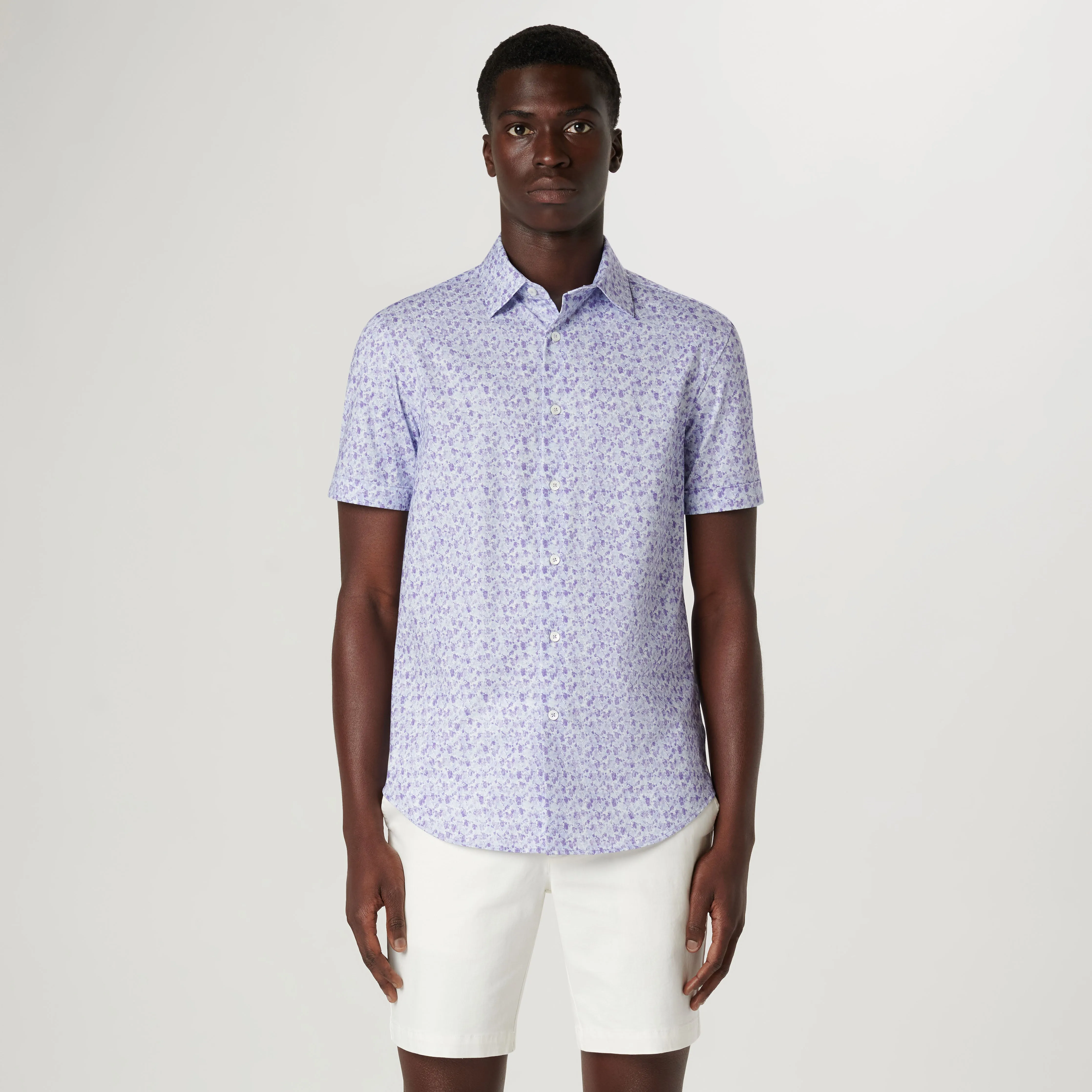 Miles Abstract OoohCotton Short Sleeve Shirt sold by Bugatchi product image thumbnail 2