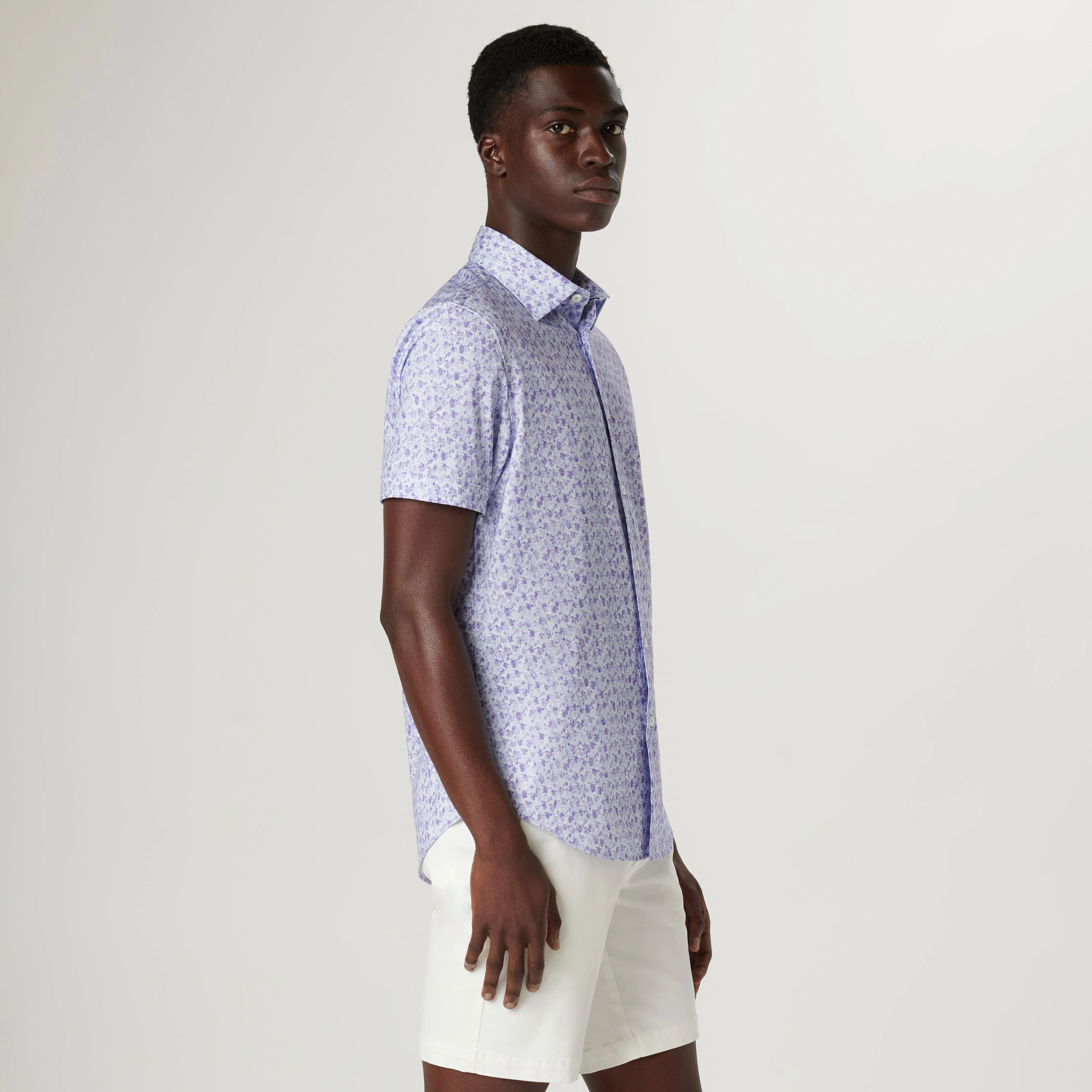 Miles Abstract OoohCotton Short Sleeve Shirt sold by Bugatchi product image thumbnail 3