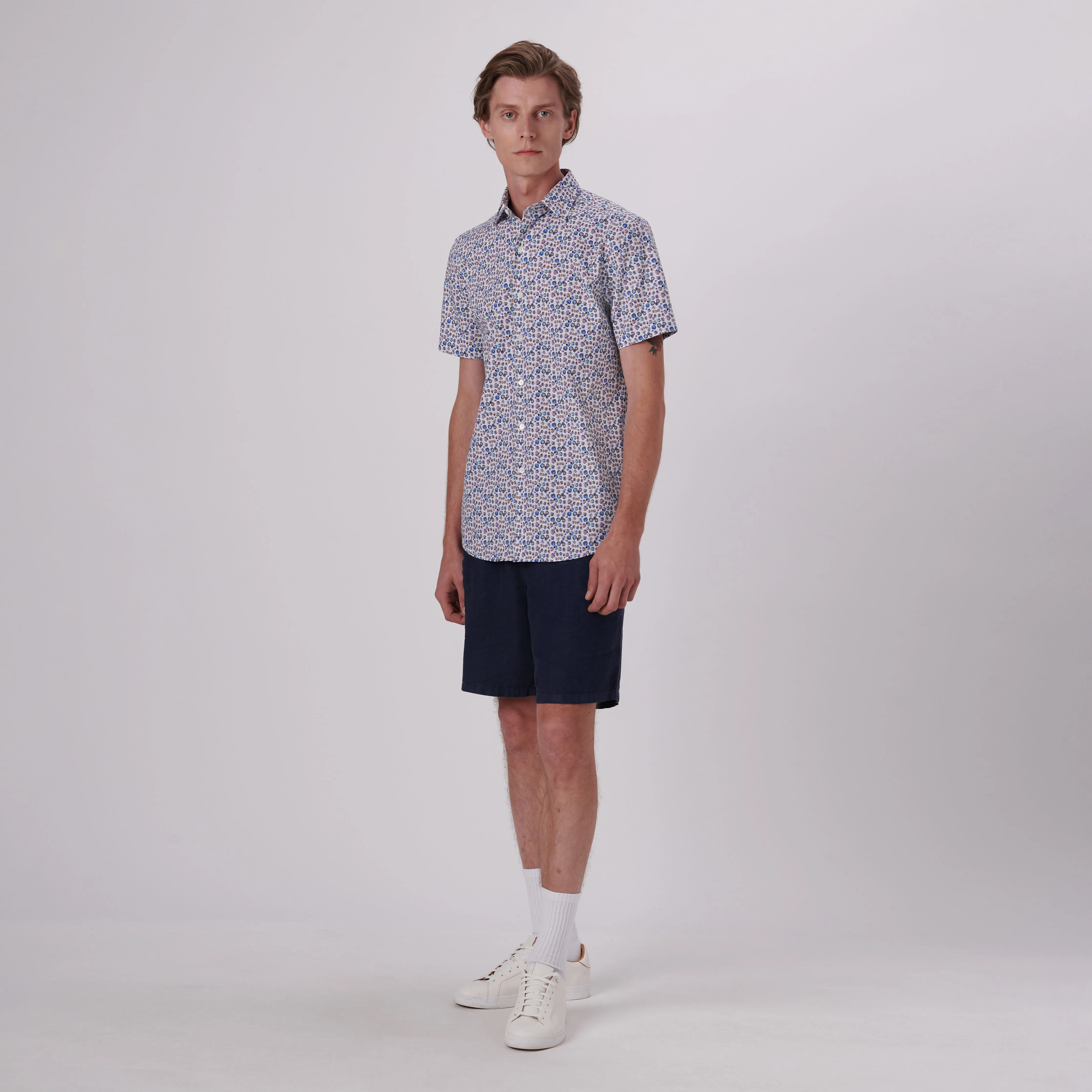 Orson Abstract Print Short Sleeve Shirt sold by Bugatchi product image thumbnail 5