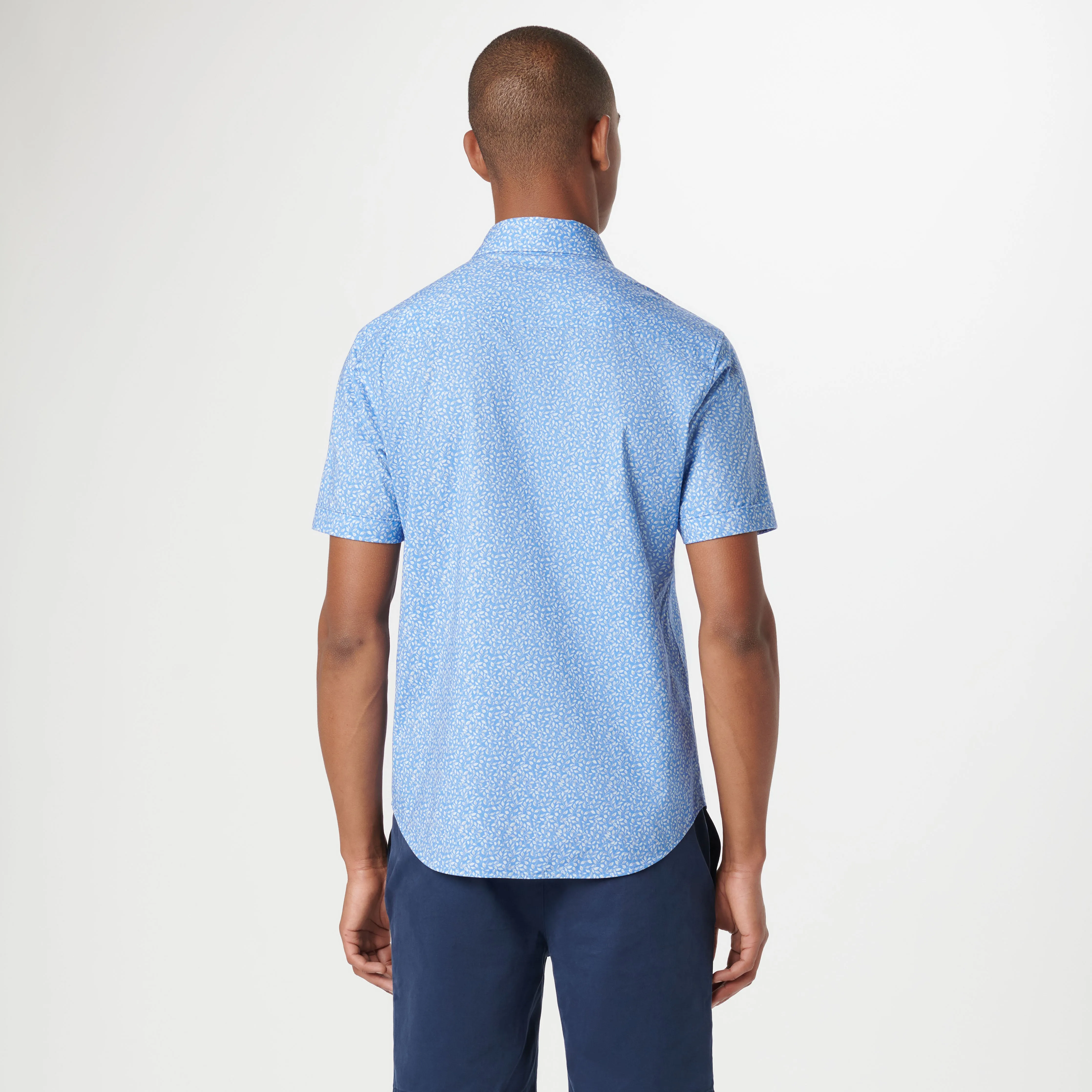 Miles Leaf Print OoohCotton Short Sleeve Shirt sold by Bugatchi product image thumbnail 4