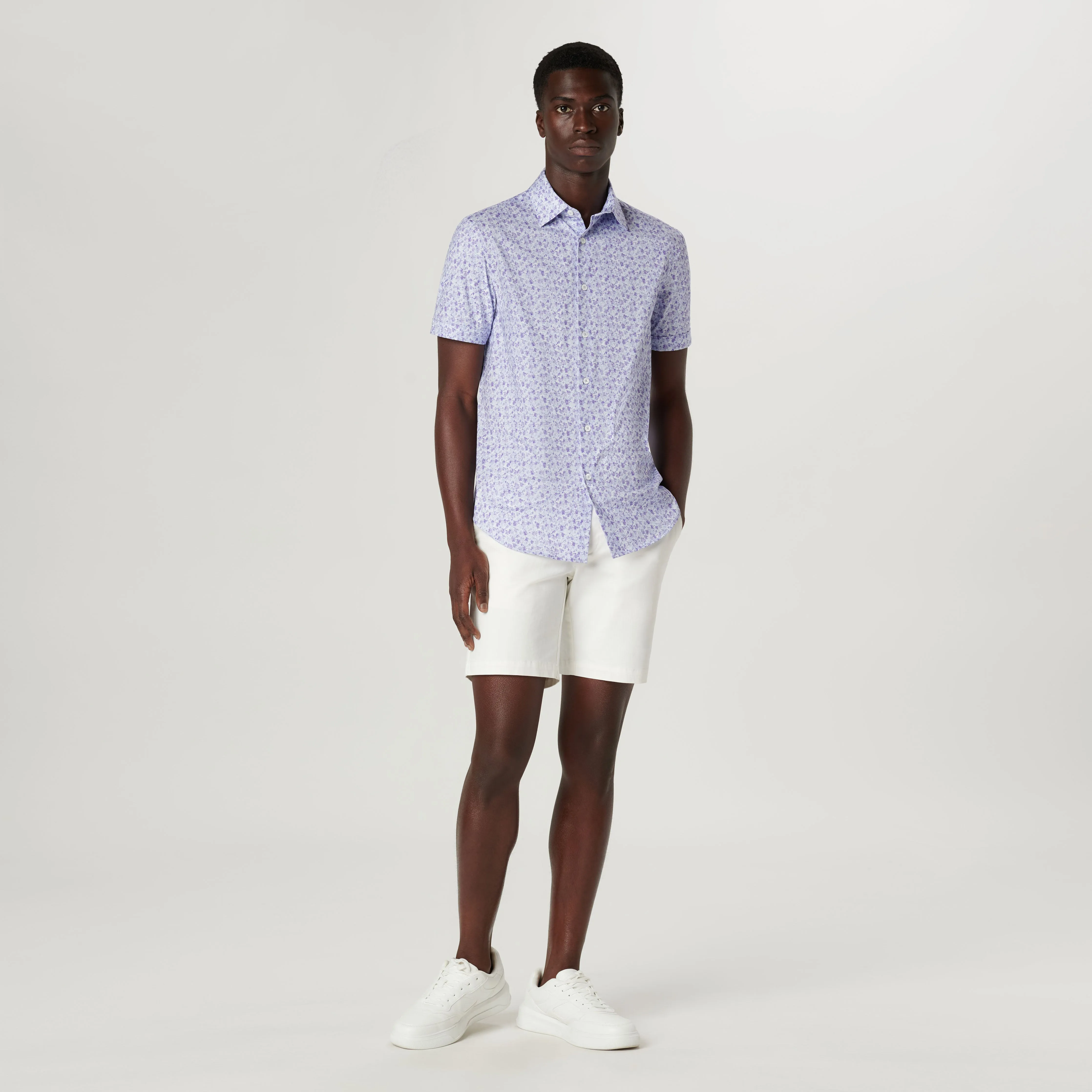 Miles Abstract OoohCotton Short Sleeve Shirt sold by Bugatchi product image thumbnail 5