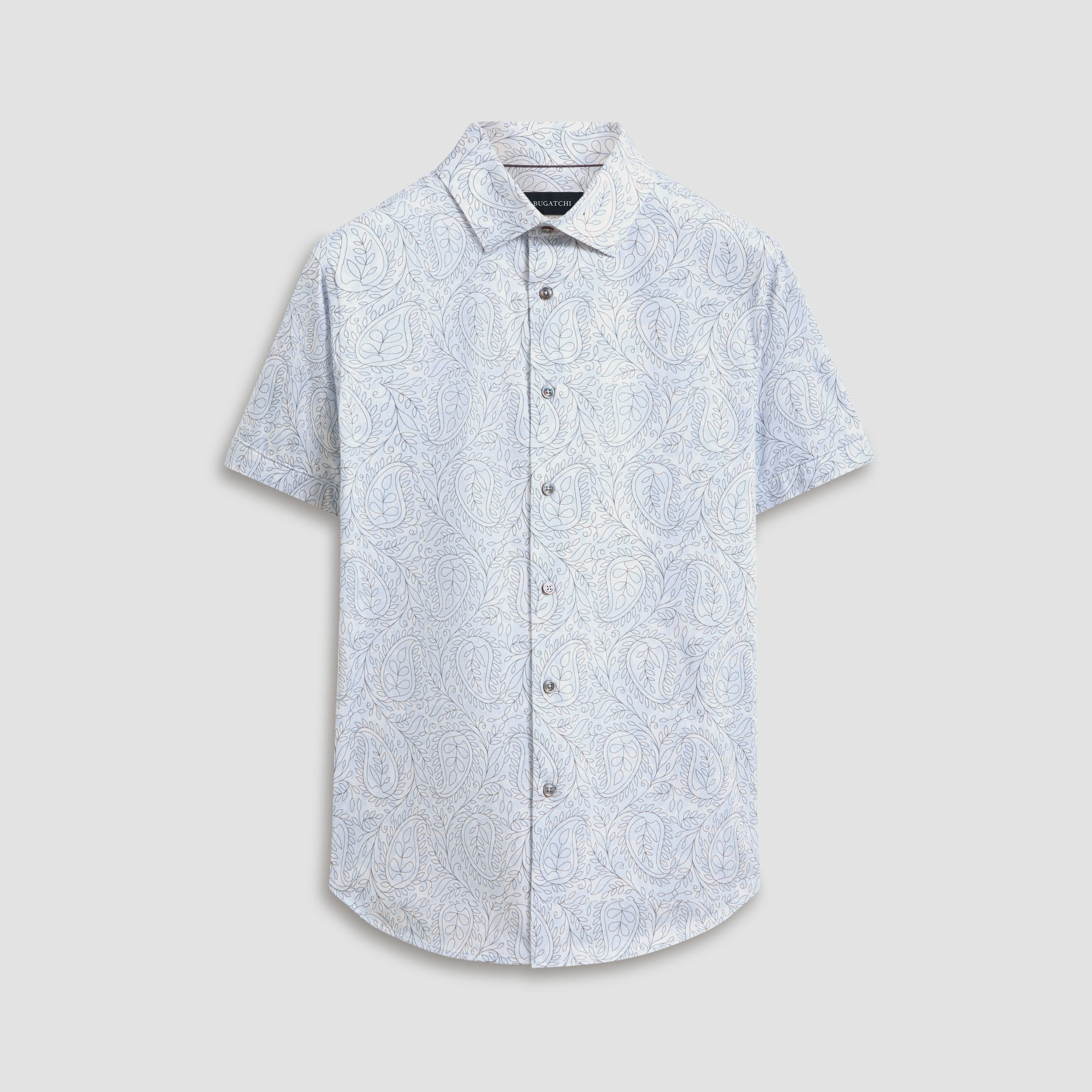 Miles Paisley OoohCotton Short Sleeve Shirt sold by Bugatchi