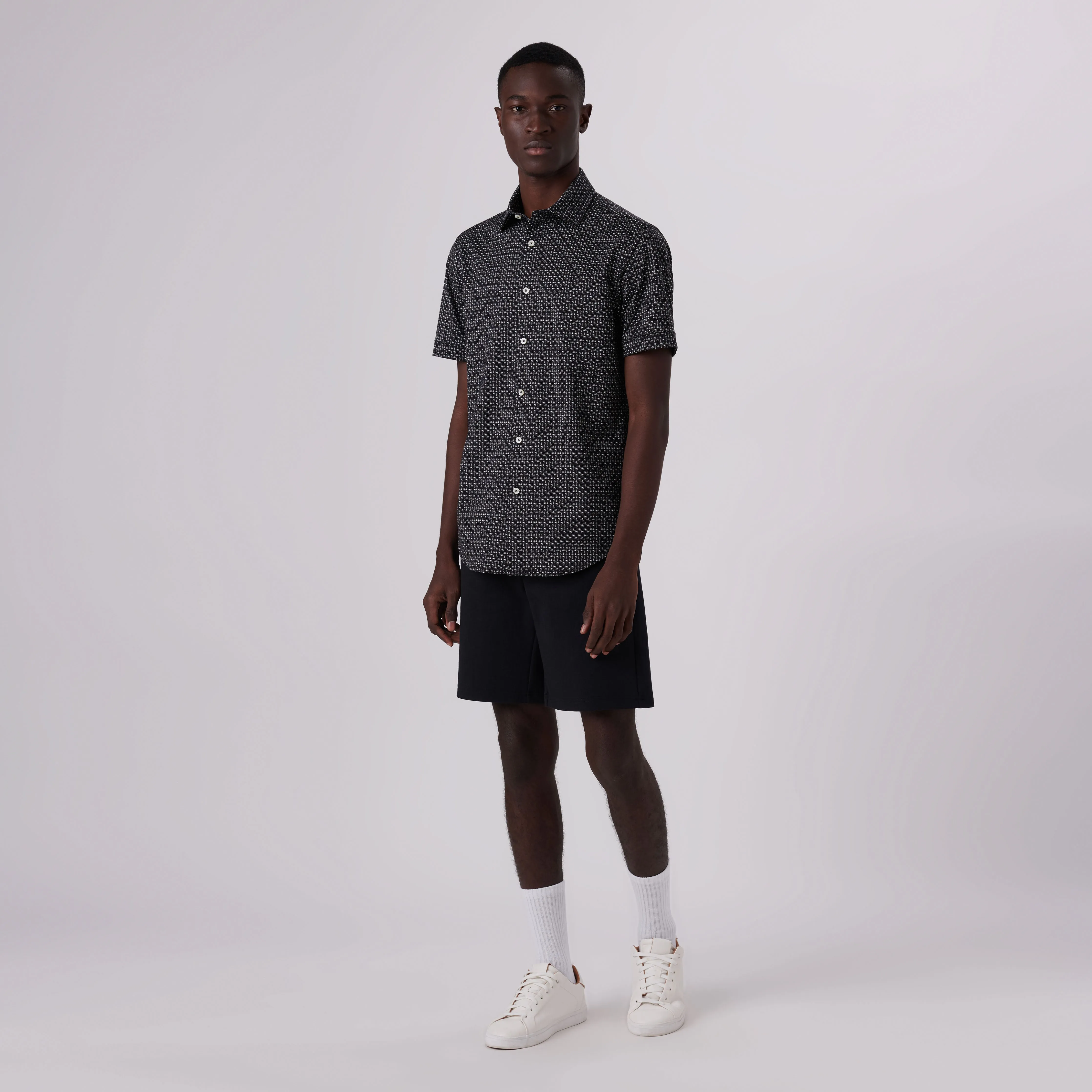 Miles Palm Tree Print OoohCotton Short Sleeve Shirt sold by Bugatchi product image thumbnail 5