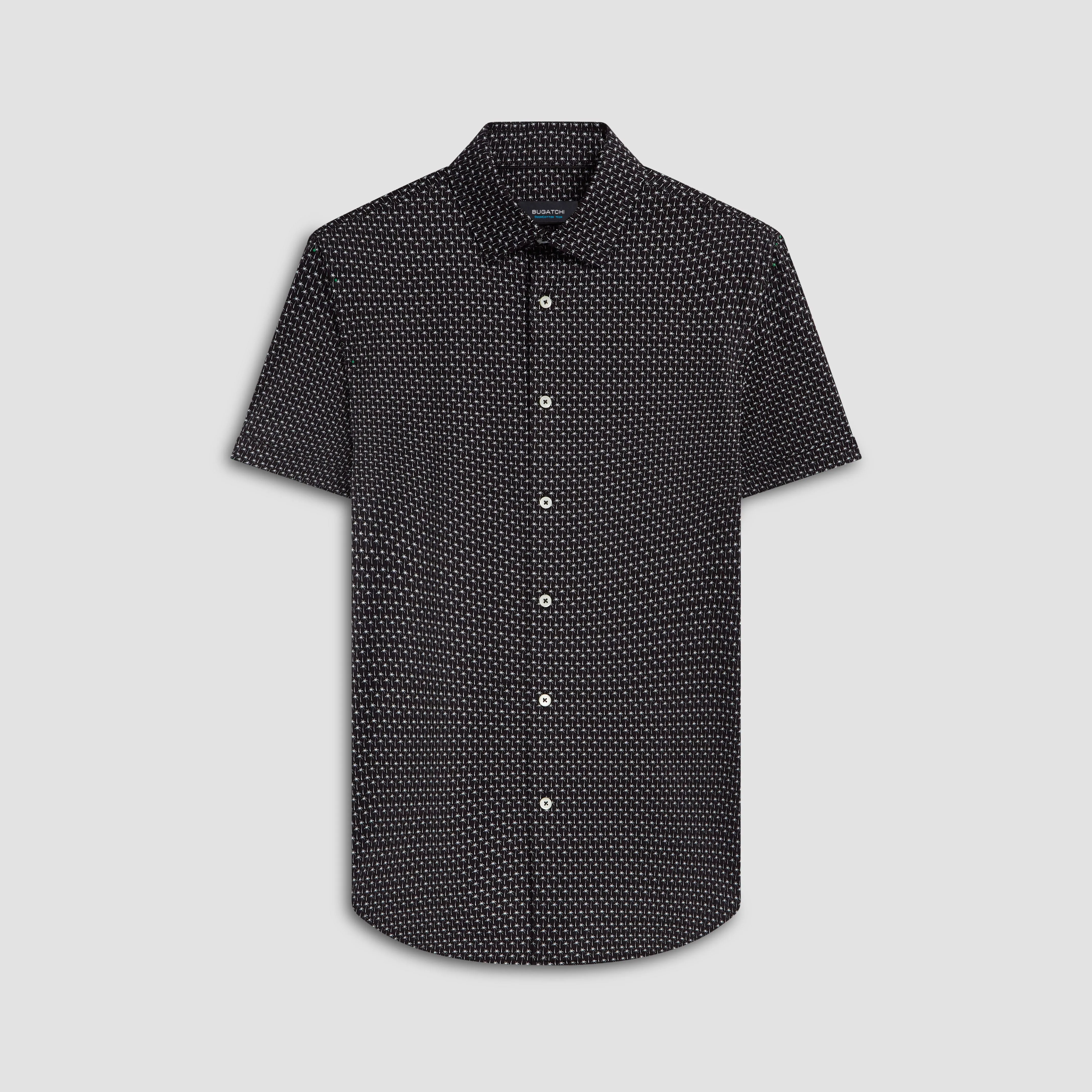 Miles Palm Tree Print OoohCotton Short Sleeve Shirt sold by Bugatchi