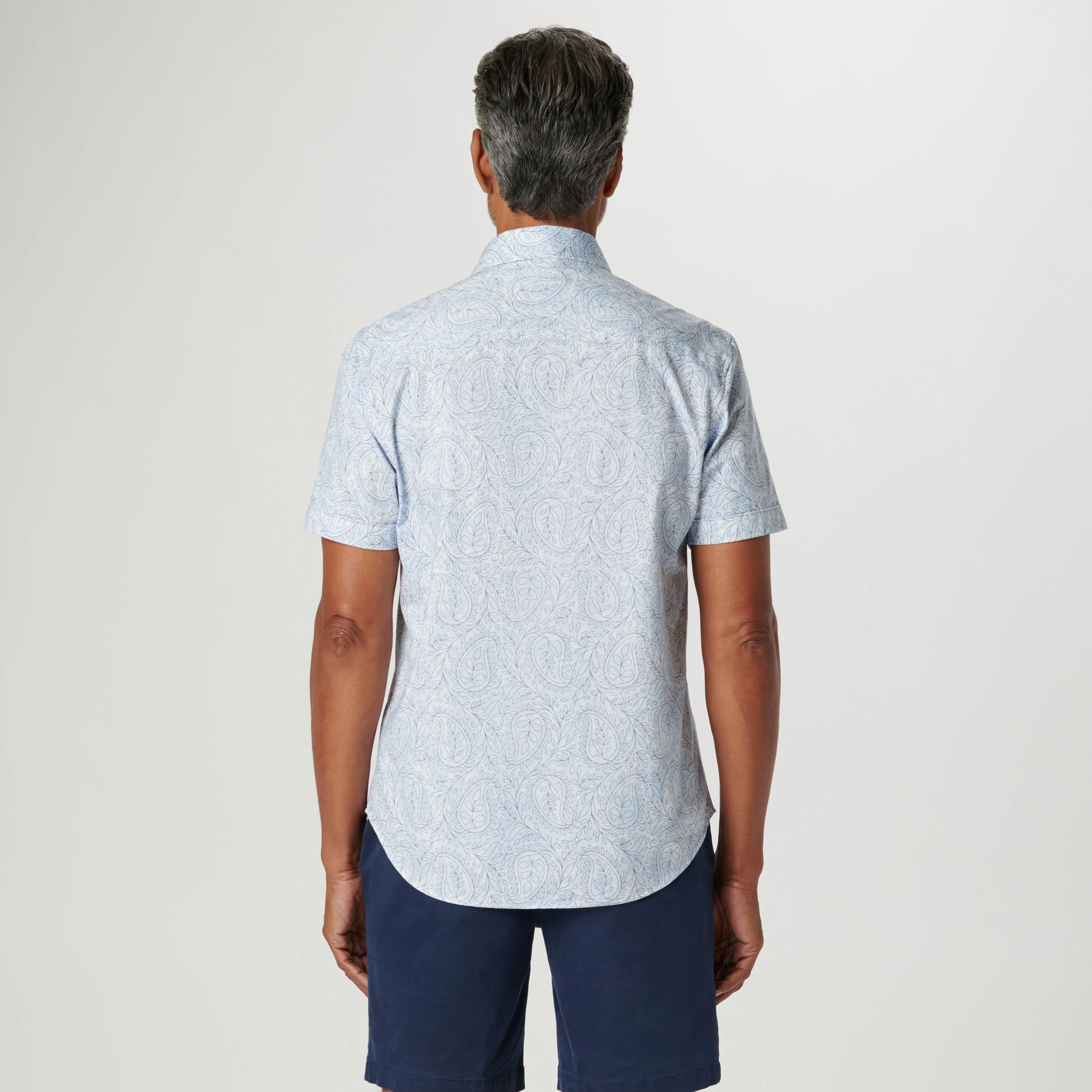 Miles Paisley OoohCotton Short Sleeve Shirt sold by Bugatchi product image thumbnail 4