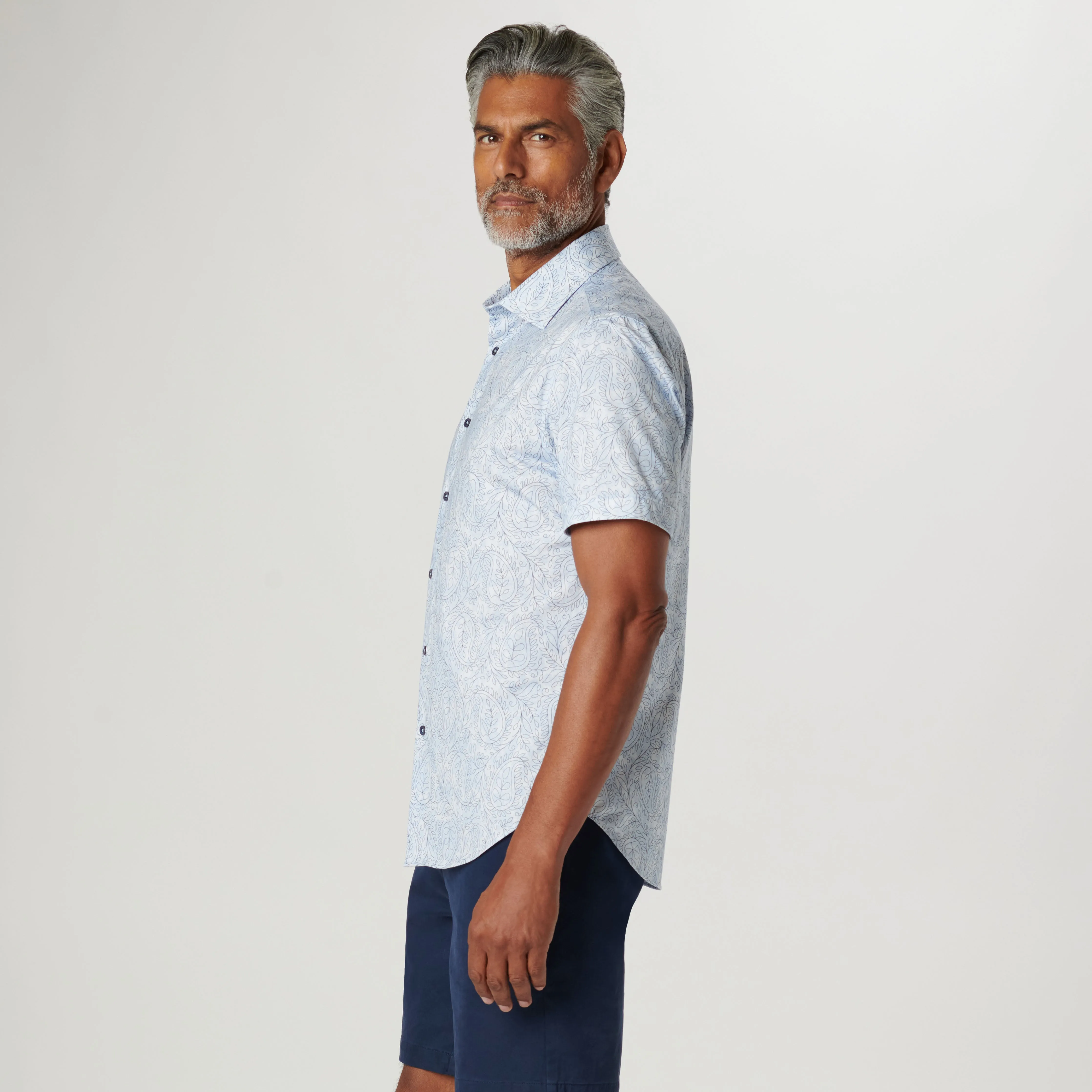 Miles Paisley OoohCotton Short Sleeve Shirt sold by Bugatchi product image thumbnail 3